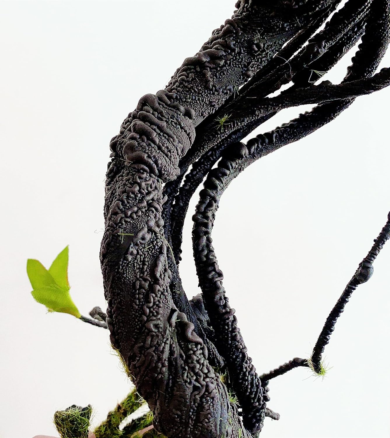 Artificial Flexible Tree Rattan Branches Jungle Climber Long Vines Fake Twigs Trunk Liana with Leaves for Home Wedding Garden Wall Background Hanging Habitat Decor (Dark Grey - Pack of 2)