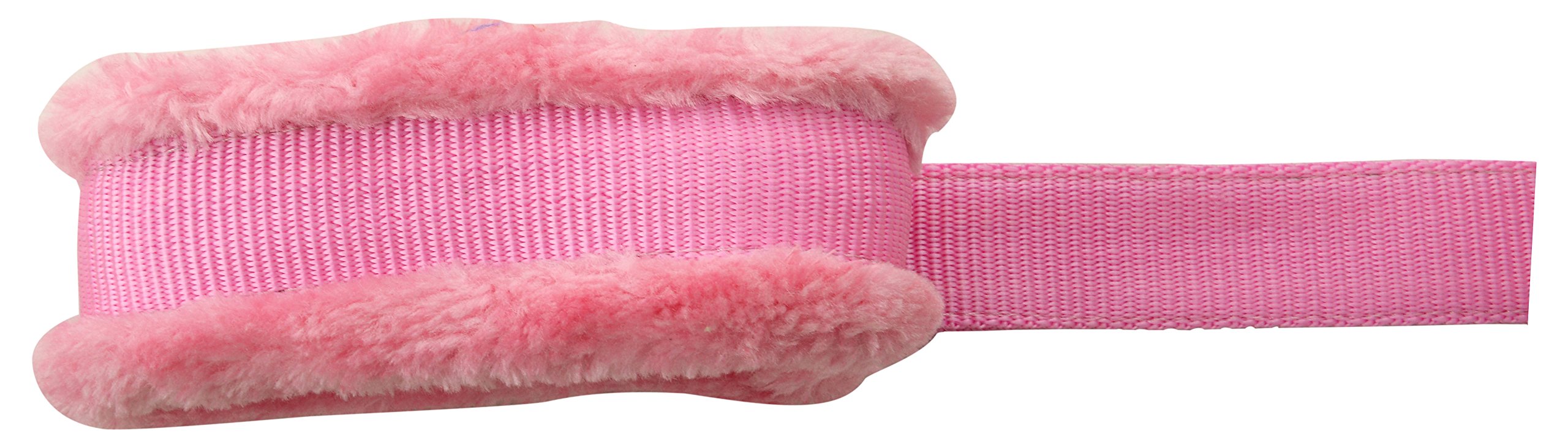 Skora Pink 1 Inch Spiked Nylon Fur Medium Dog Collar & Leash (Medium, Pink) 4