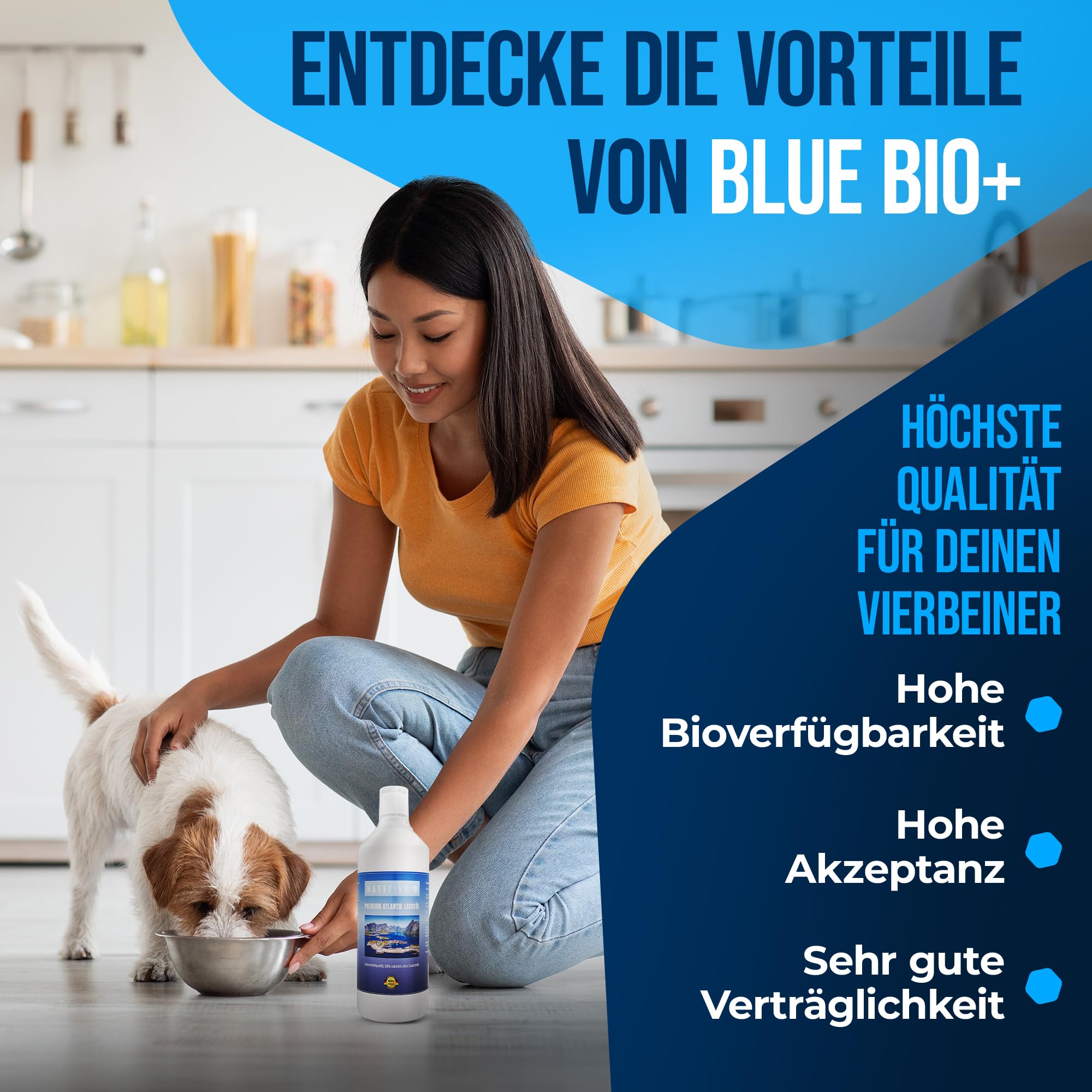 Premium Lachsöl 1000ml – hochwertiges Fischöl für Hunde, Katzen & Pferde – reich an Omega 3 & 6 Fettsäuren – naturbelassenes Barföl für Hunde