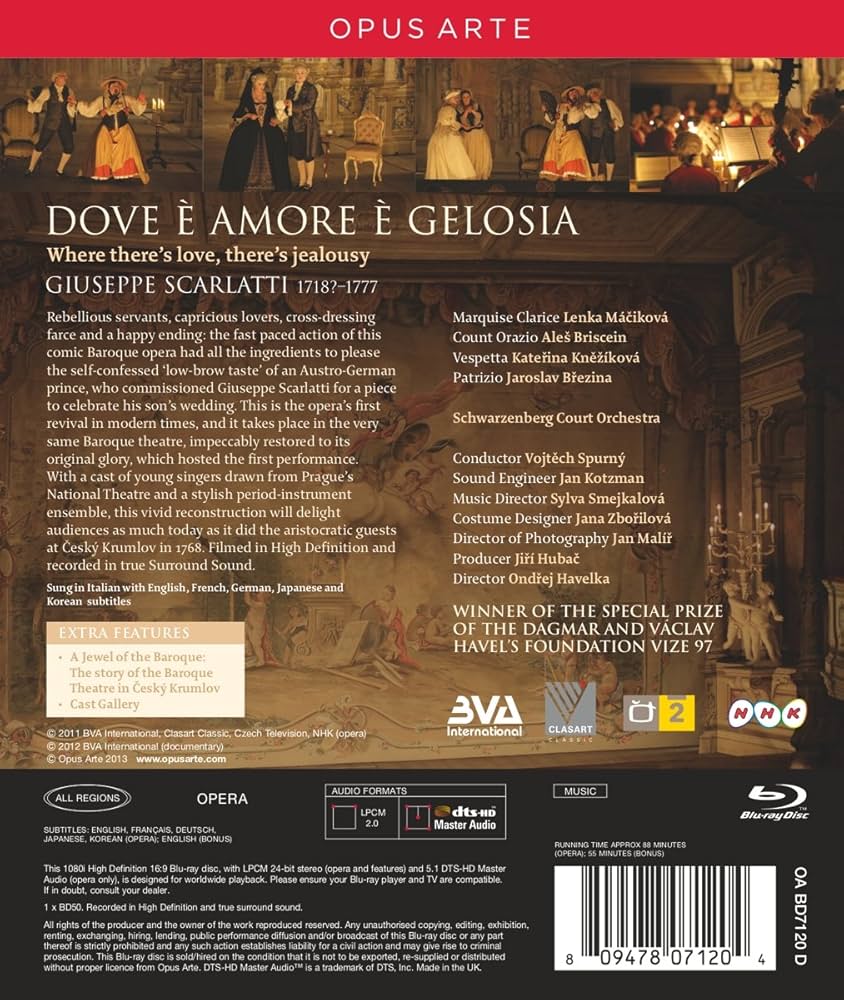 (未使用･未開封品)　Giuseppe Scarlatti: Dove e Amore e Gelosia [Blu-ray] [Import] vf3p617 Amazon.co.jp: Giuseppe Scarlatti: Dove e Amore e Gelosia