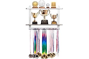 LAVIEVERT Trophy Shelf with Hooks: The Ultimate Display for Your Accomplishments