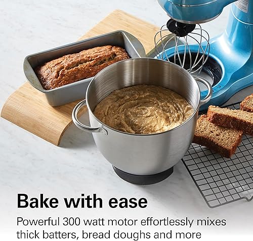 Miniatura 2 de Hamilton Beach Batidora de pie eléctrica 4 cuartos de galón gancho de masa accesorios de batidor plano protector contra salpicaduras de 7