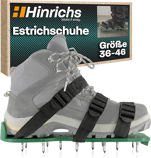Hinrichs Nail Shoes - 2 x Nail Soles in 30 x 13.3 cm & Spikes 25 mm - Size Adjustable Shoes for Lawn Ventilation - Screed Shoes - Lawn Aerator Shoes - Lawn Aerator - Screed Nail Shoes : Amazon.de: DIY & Tools