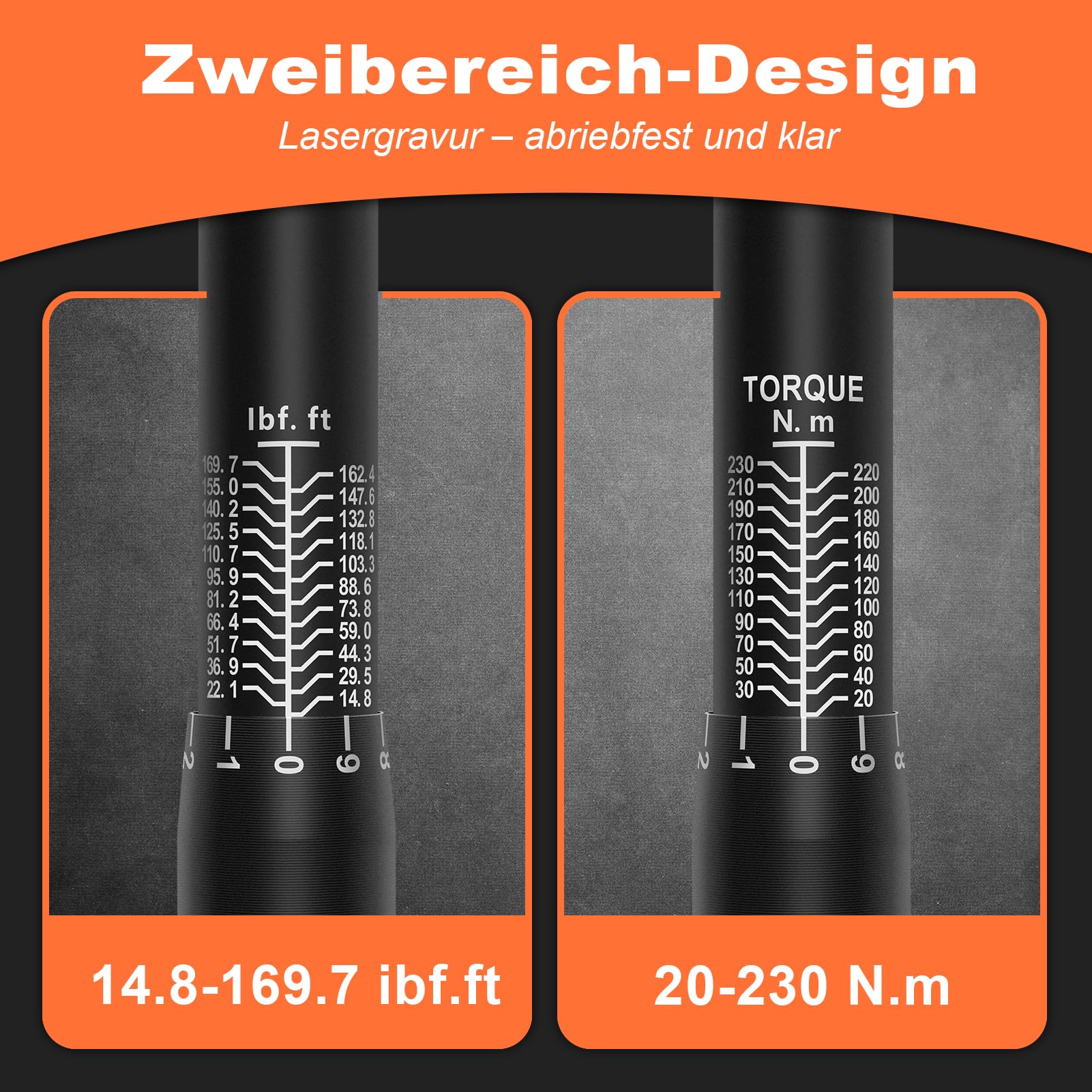 Kerry Juego de llaves dinamométricas de 1/4" y 3/8" y 1/2", 5-25 Nm, 5-60 Nm, 20-230 Nm, ± 3% de precisión de error con 72 dientes, cabezal de carraca reversible para bicicleta, motocicleta
