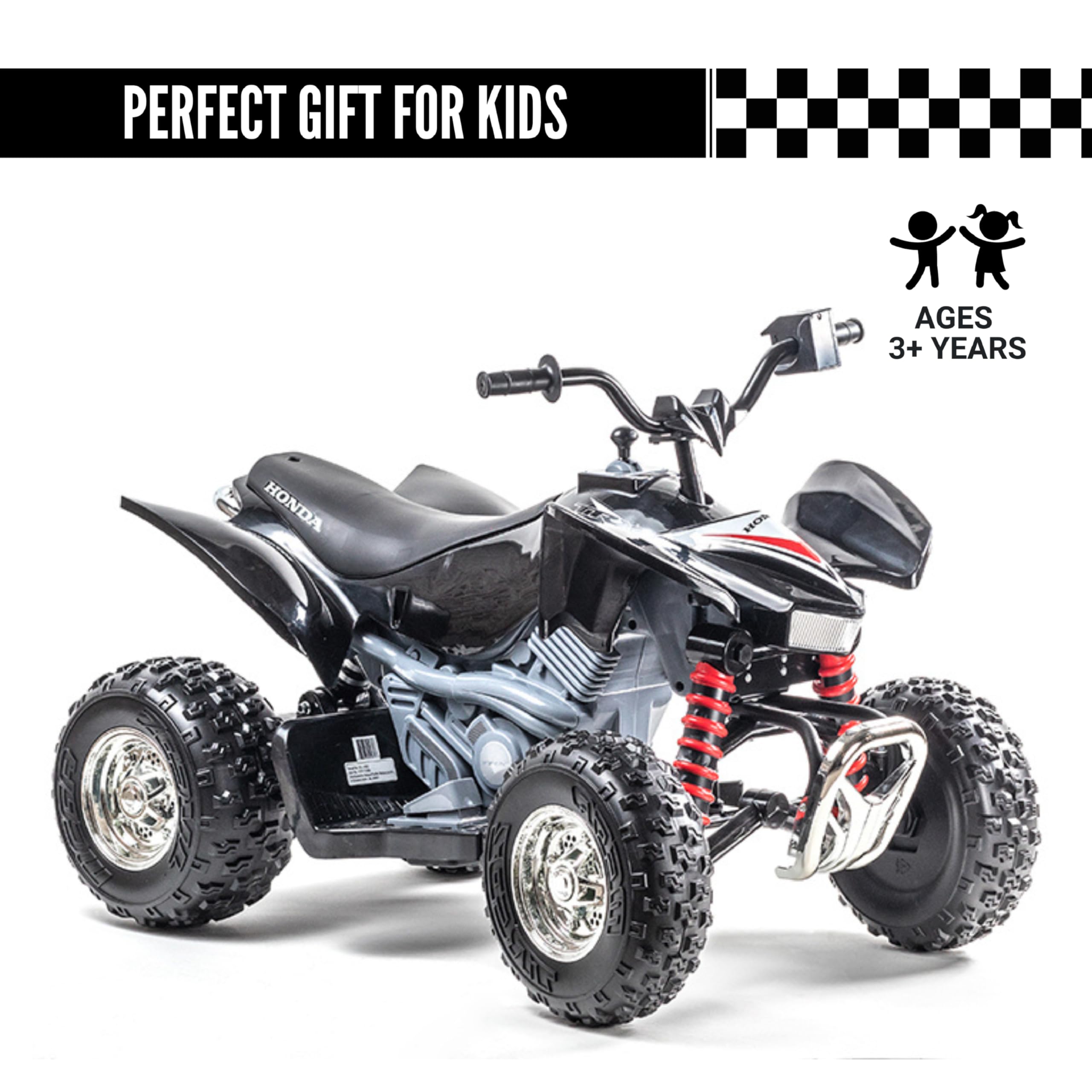 Action Wheels Honda TRX ATV Off Road Ride on Toy for Kids | 12 Volt Battery