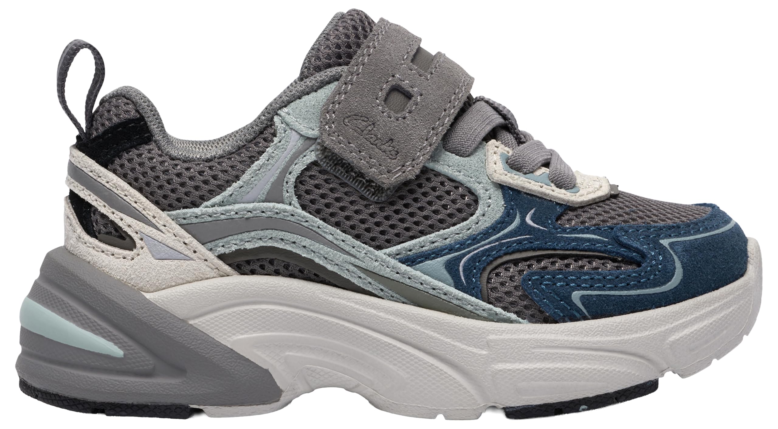 Clarks CraftonVibe T Childrens Grey/Green Combi, 4