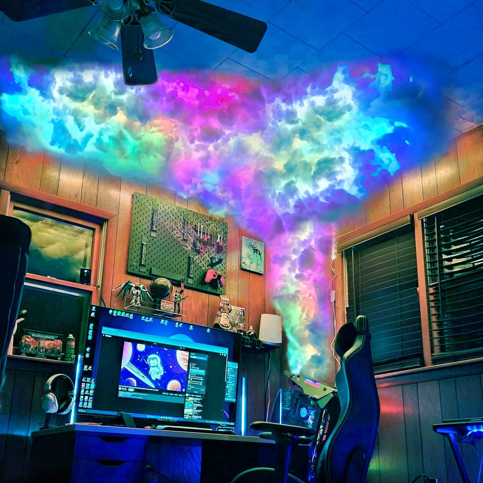 Neptten Cloud LED Lights for Ceiling. 3D Thunder Clouds Light Music Sync LED Storm Cotton Kits with Multicolor Changing Strip. Thundercloud DIY Set for Gaming Room & Basement décor
