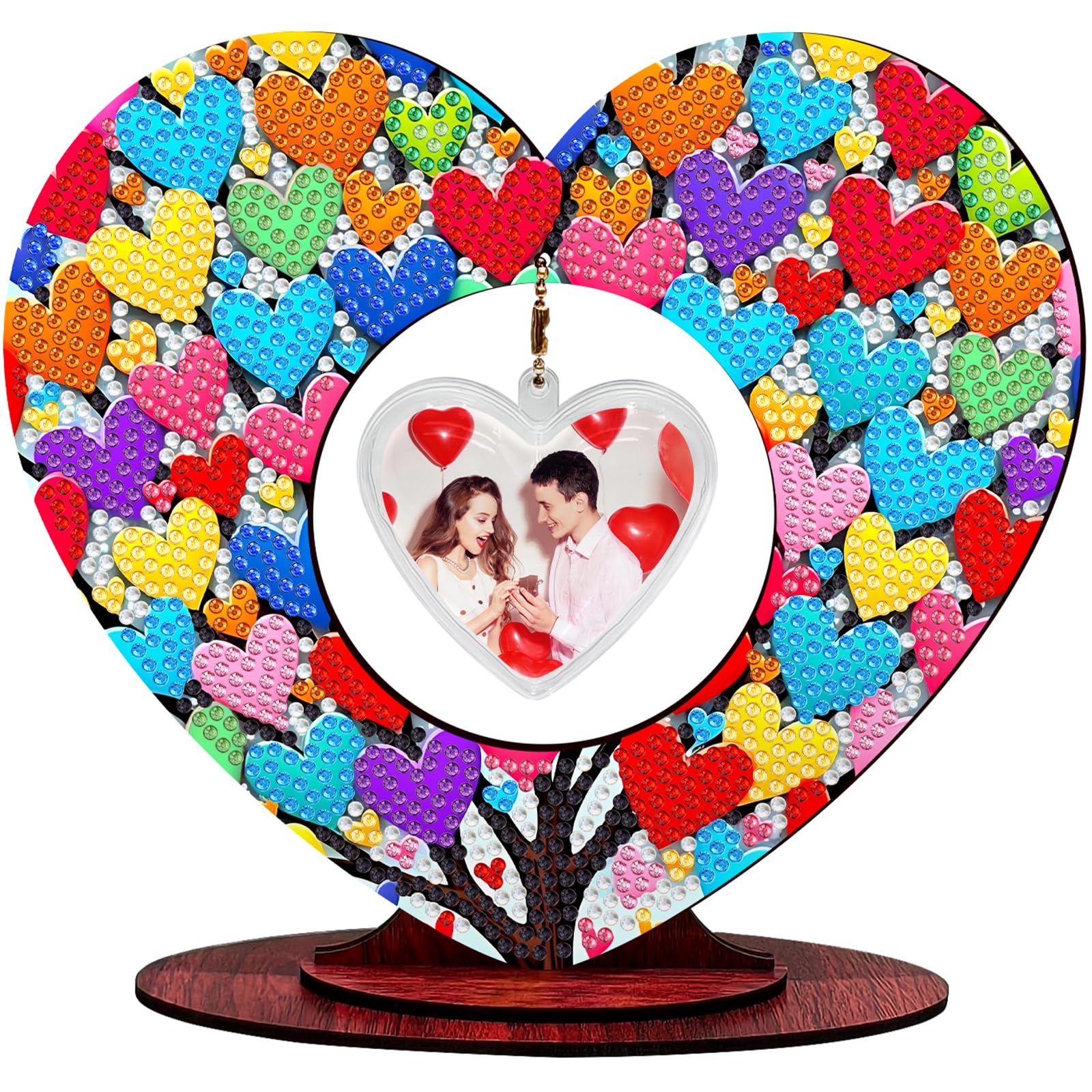 5D Diamond Art Kits for Adults, DIY Tabletop Ornament with Special Shaped Rhinestone, Diamond Dot Desktop Decor, Stand Up Gem Painting Fun Craft Gift for Beginners(Love Tree)