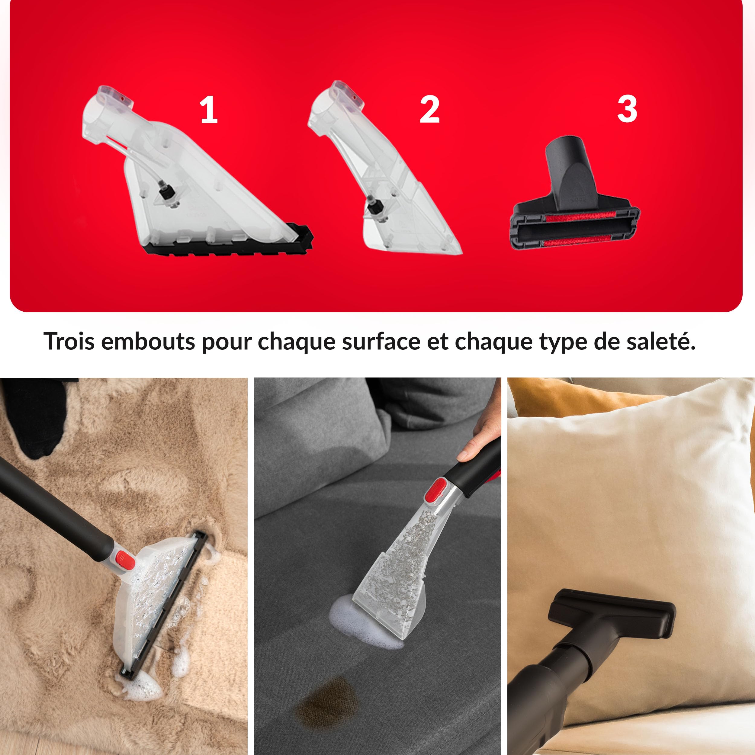 LEHMANN Shampouineuse avec Réservoir de 20L, 1600 W, Aspirateur Injecteur-extracteur avec filtre HEPA, Réservoir à détergent de 4,3L, Aspirateur nettoyeur pour Tapis, Canapé, Matelas et Voiture