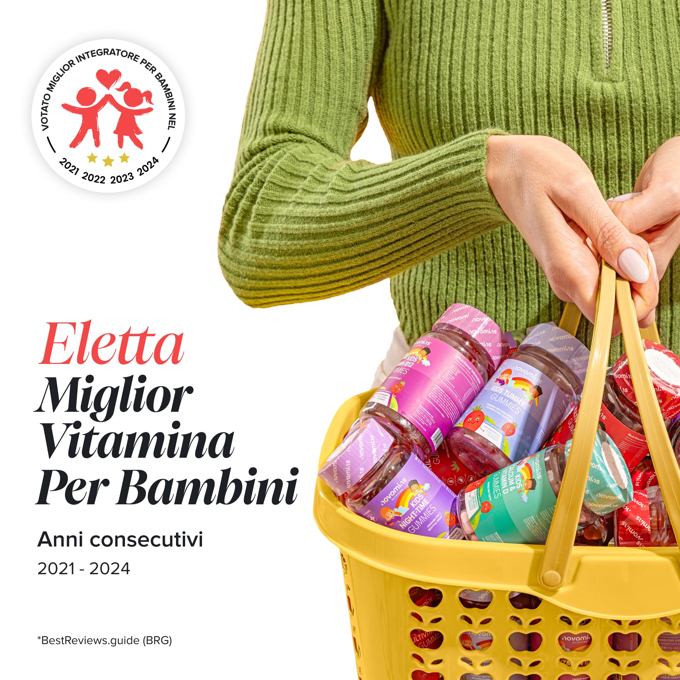 Ferro Bambini Gommose – Ferro + Vitamina C per l'Assorbimento – Energia, Globuli Rossi e Difese – Vegano, Senza Glutine – 30 Gommose Gusto Fragola – Novomins