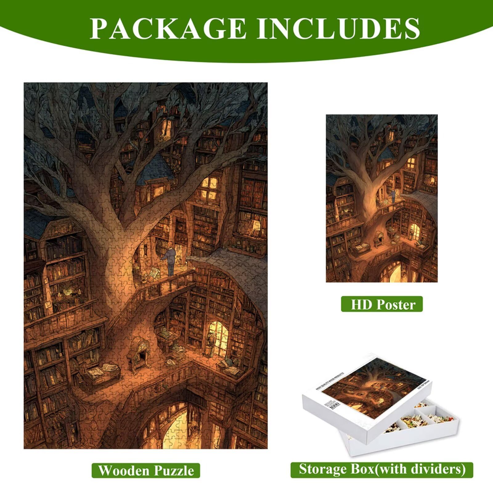 Puzzle 1500 Piezas Adultos Casa del árbol & Paisaje, Rompecabezas con Letras Traseras y Póster, Pasatiempo Antiestrés, Decoración de Pared, Regalo Decorar Mujer Hombre 87 x 57 cm (14 Años +) P3#785