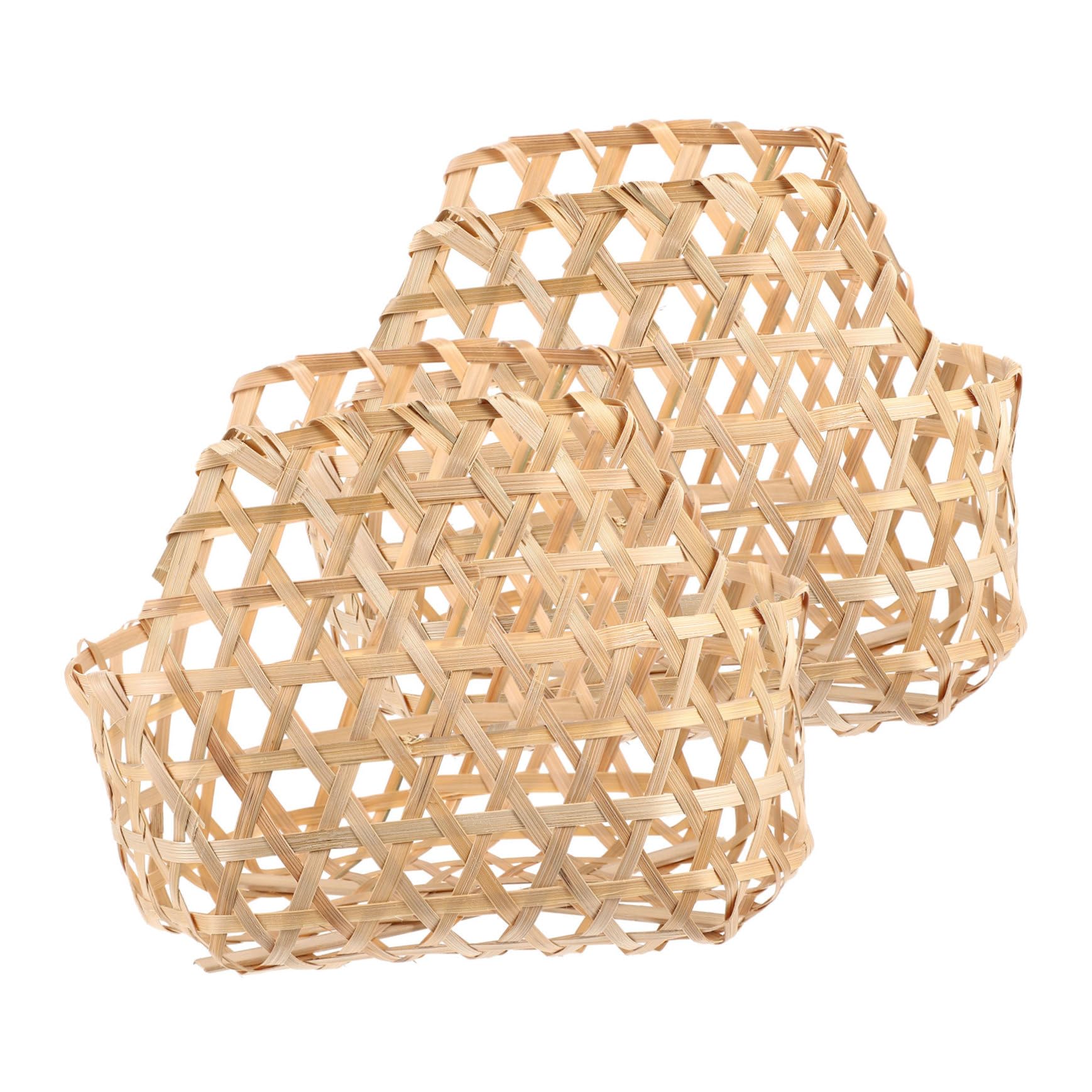 MUSISALY 2pcs Basket Hand Decor Desktop Fruit Tabletop Decor Woven Basket Rattan Storage Basket Wicker Fruit Basket Woven Fruit Basket Baskets with Handles Basket Woven Khaki