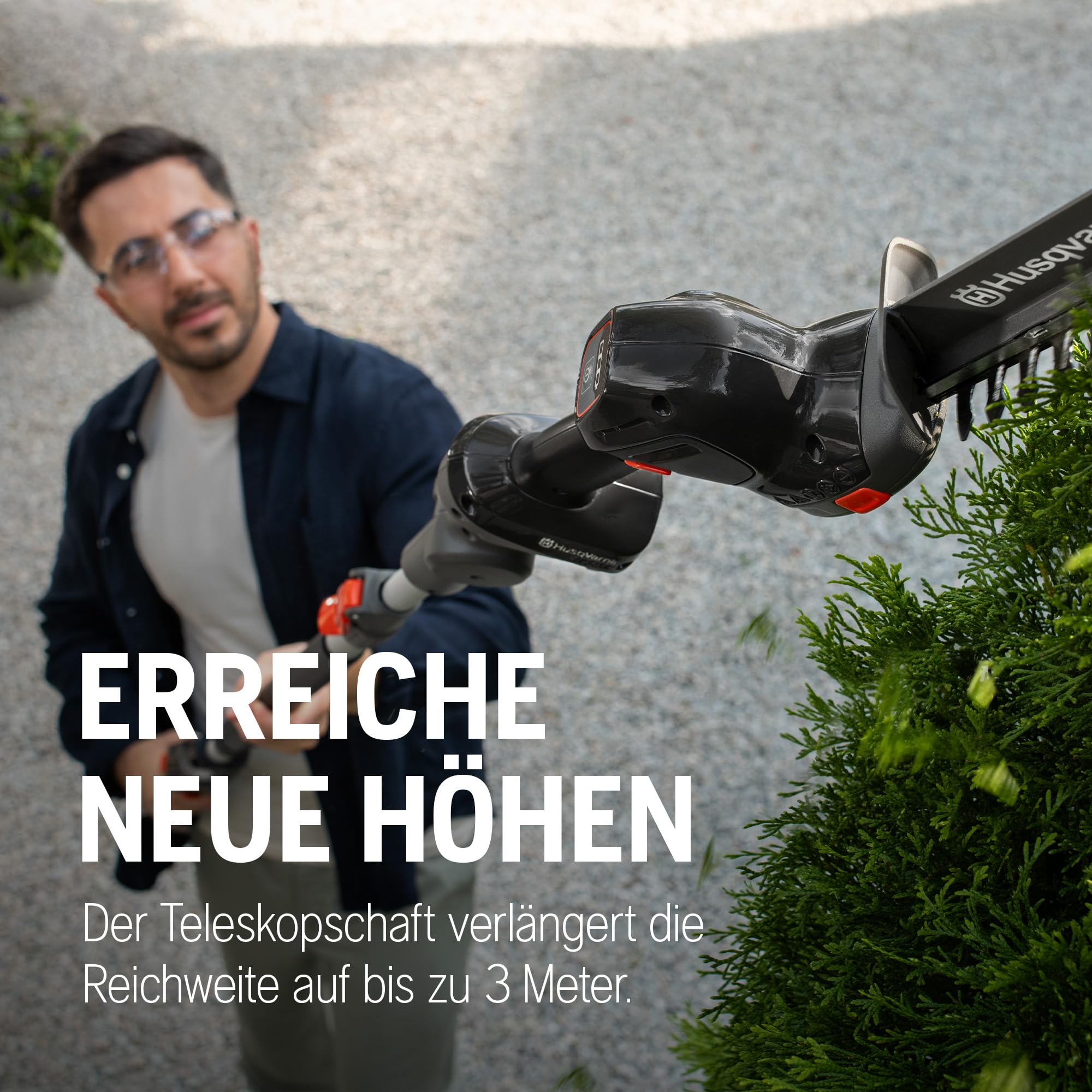 Husqvarna Aspire Akku Gras- und Strauchschere S20-P4A mit Verlängerung, Strauch- und Grasscherenmesser, 18V (inkl. Verlängerung - ohne Akku & Ladegerät)