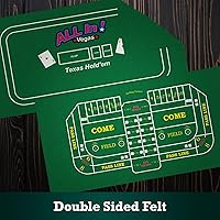 Vista 3 de STERLING Games Poker Blackjack Craps - Tapete de fieltro de 72 x 36 pulgadas, doble cara para casino estilo casino, mesa de juegos en casa, cubierta