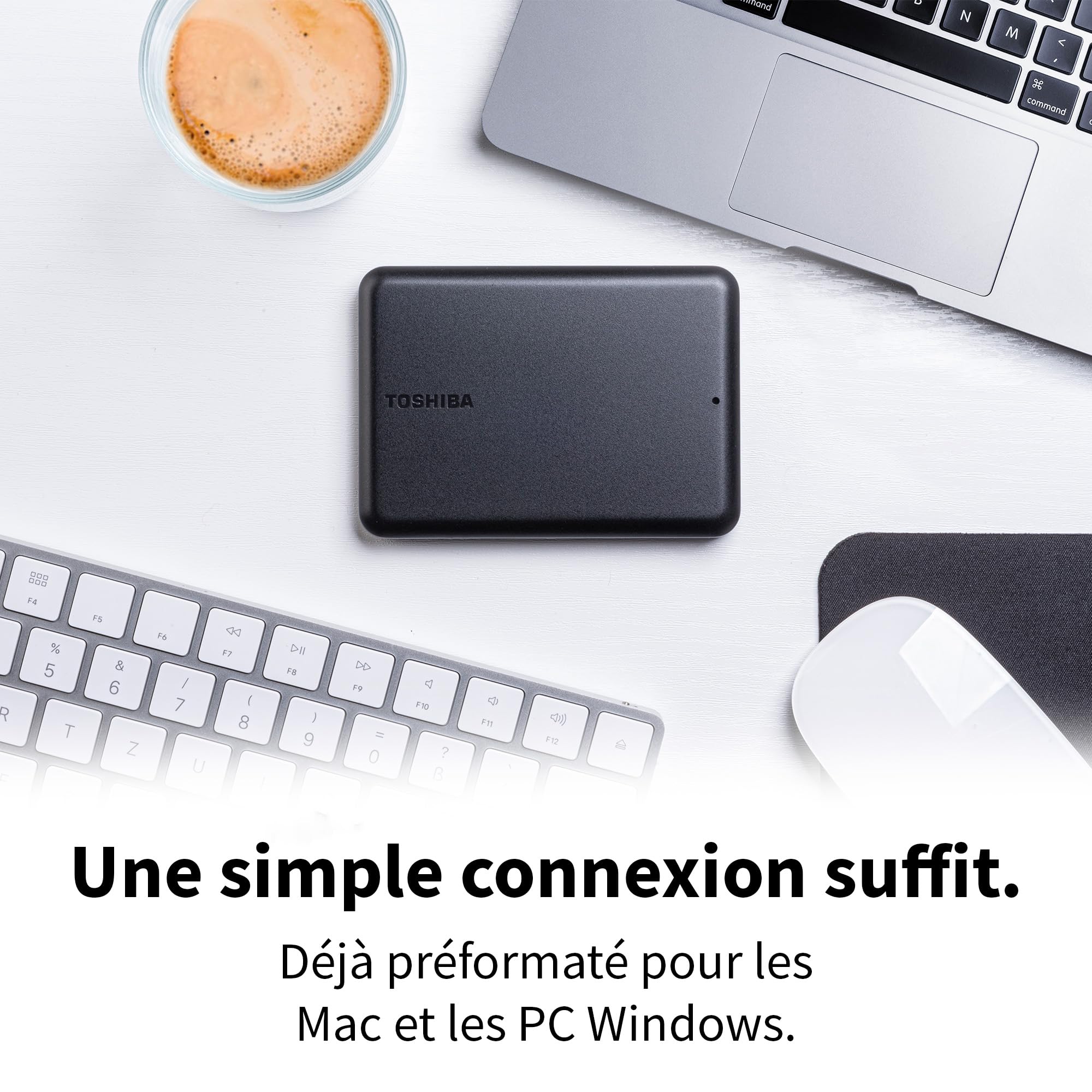 Toshiba Canvio Partner 1TB - Disque Dur Externe Portable 2,5'', USB 3.2, Compatible Mac et Windows. (HDTB510EK3AB)