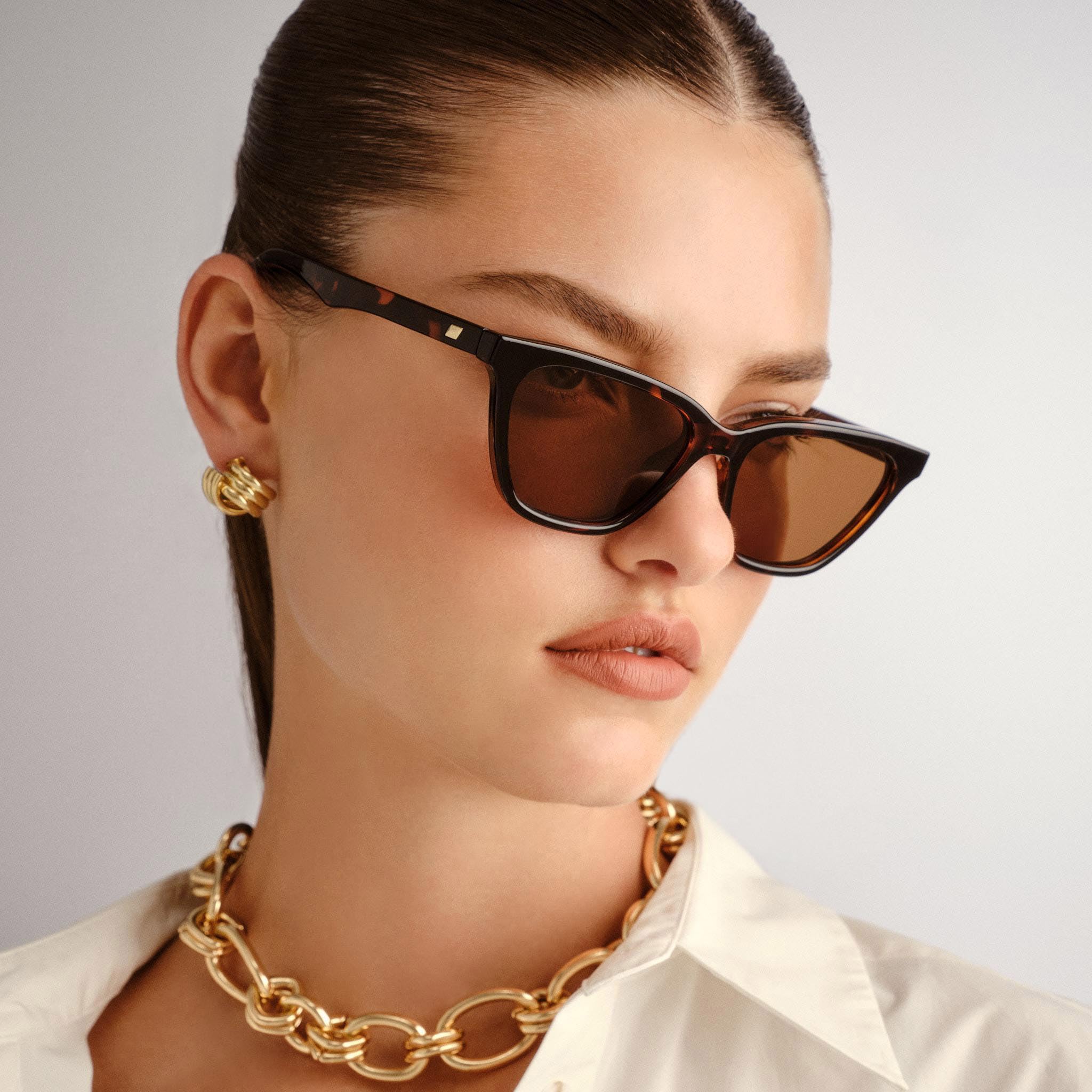 Le Specs UNFAITHFUL BLACK - Sonnenbrille für Damen Rechteckige Rahmenform mit hohem UV-Schutz LSP2352155