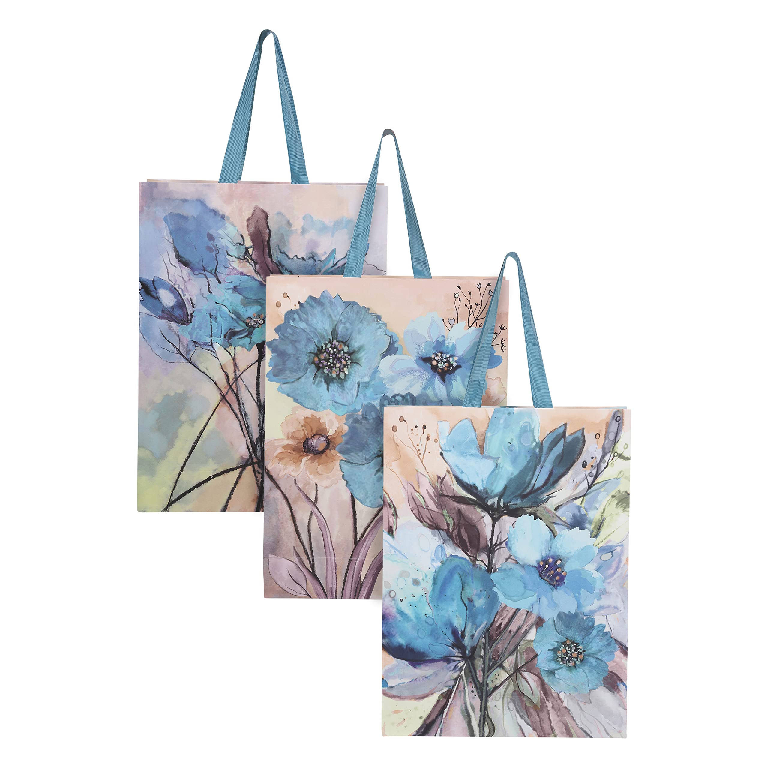 Gift Carry Bags - Flowers Combo - (Medium Size 25 x 33 x 11 cm) - For All Gifting & Festive Occasions - Ribbon Handles - Pack of 3 Pcs (B0BHYY1RZB) Amazon Price History, Amazon Price Tracker