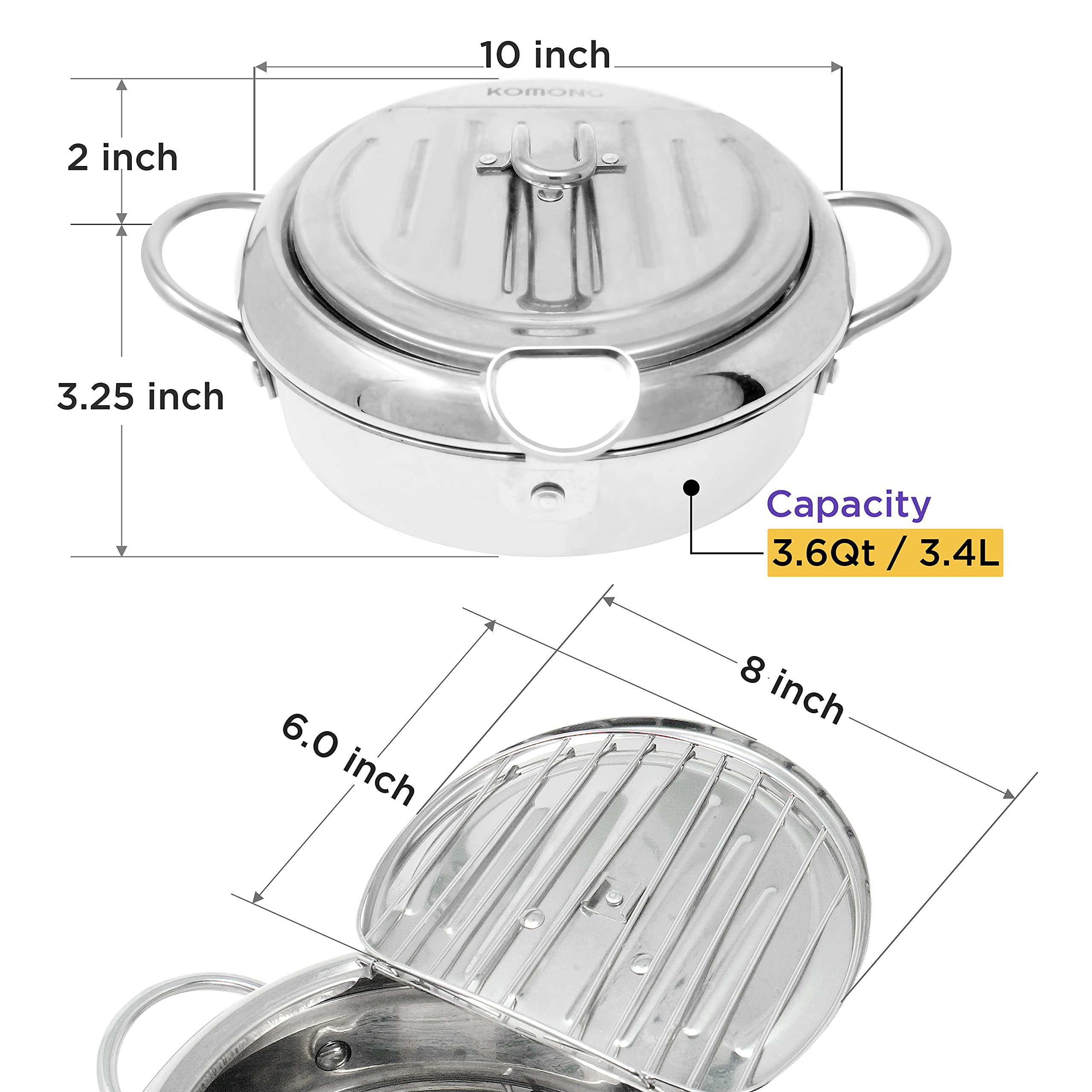 Aspergepot, 304 roestvrij staal groentestoomboot spaghetti