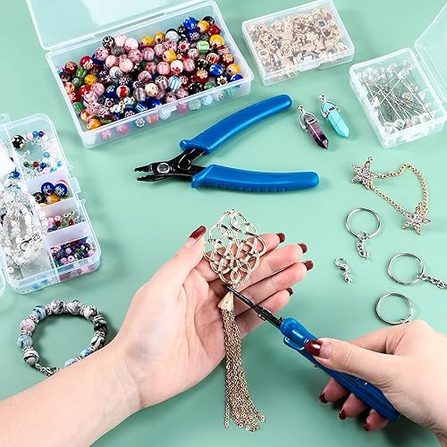 Miniatura 2 de 2 alicates de anillo dividido, alicates para abrir y cerrar anillos divididos o llavero, juego de cortador de alambre para joyería y suministros de