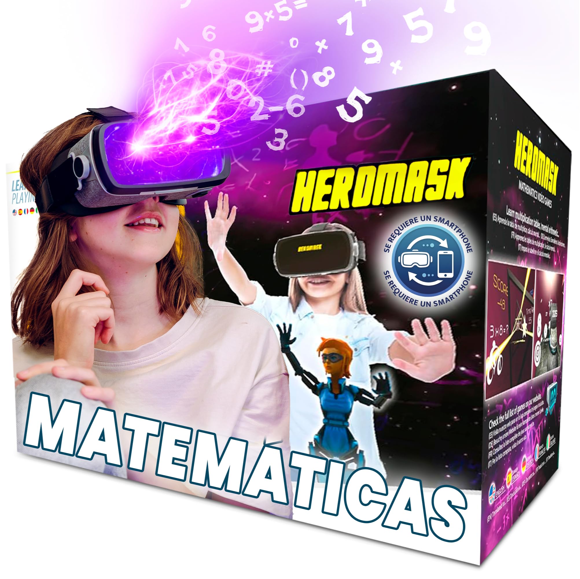Heromask Gafas VR Niños 5-12 Años · Juego Matemáticas en Realidad Virtual