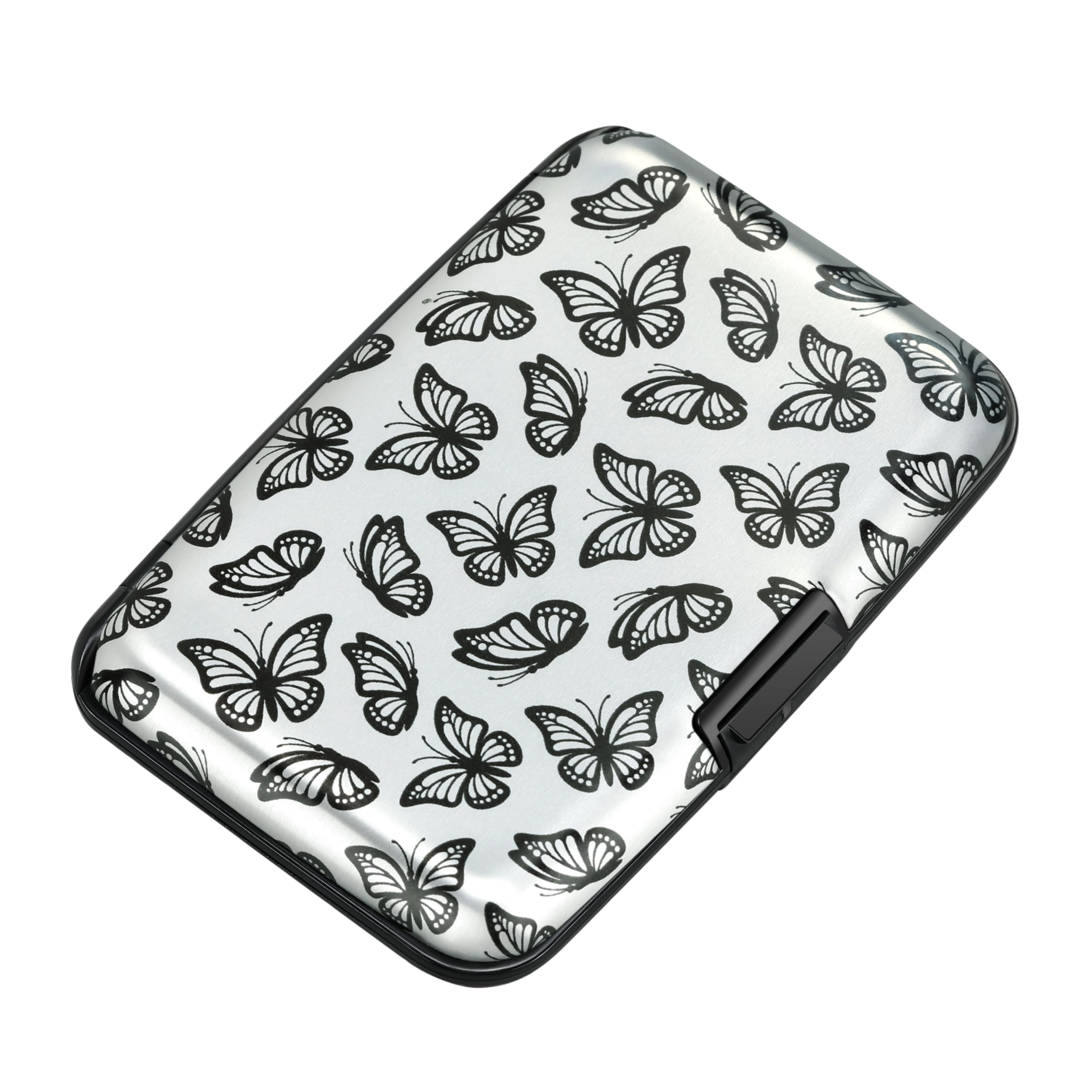 ELFISH RFID Blocking Credit Cards Holder Aluminum Wallet Metal ID Case for Men Women, Little Butterflies