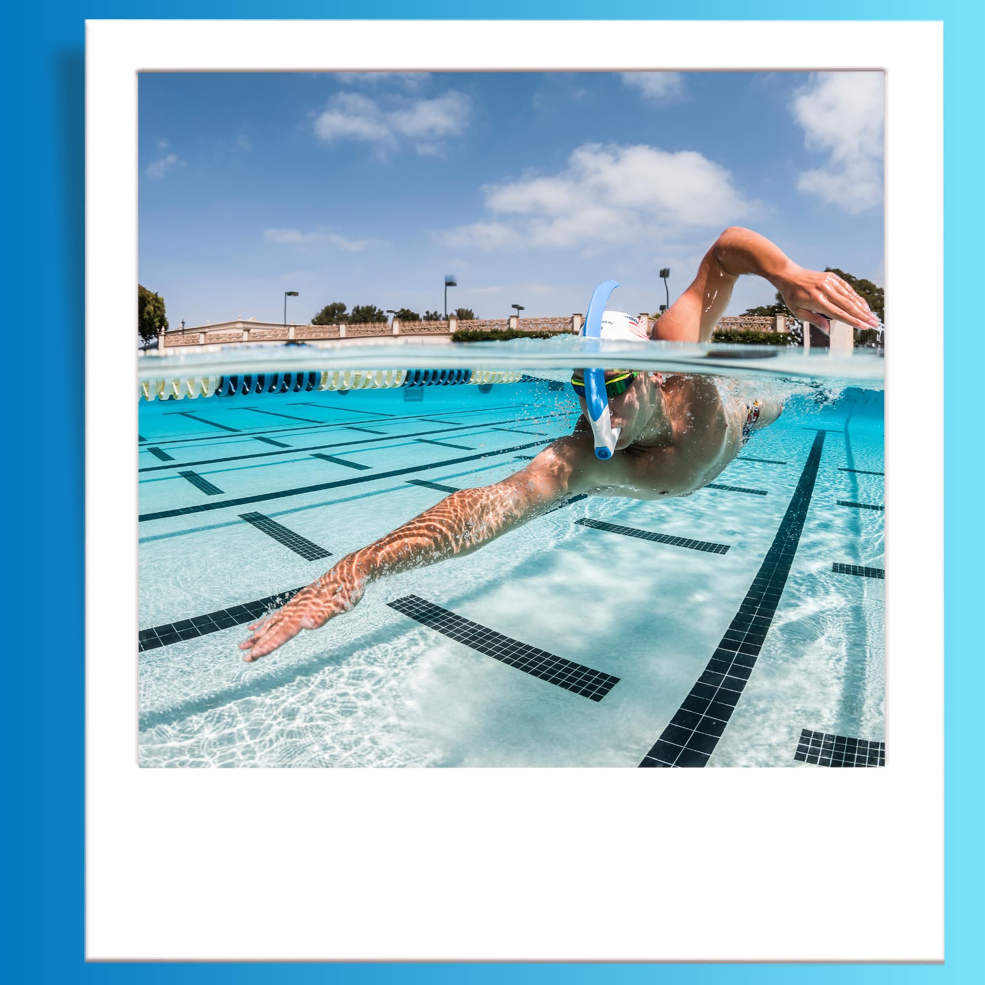 Sporti Boccaglio da nuoto per nuotare sul giro- Fascia per la testa flessibile, regolabile, tubo aerodinamico, bocchino in morbido silicone