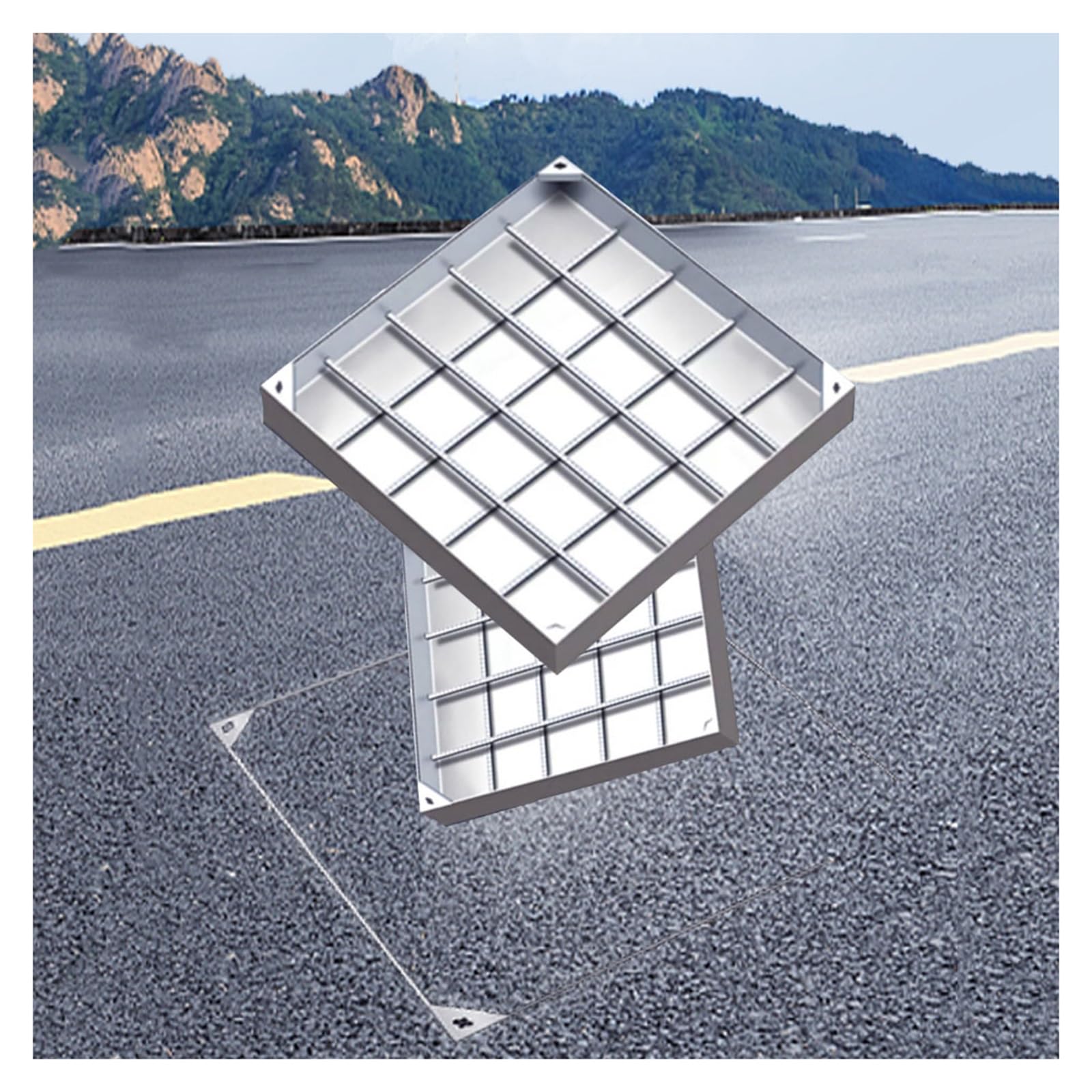 Gbrsxyip 8Cm Invisible Stainless Steel Manhole Cover - 90X90cm (35.4"X35.4") Square Embedded Design For Gardens Yards And Septic Tanks -& Sleek Cover Solution