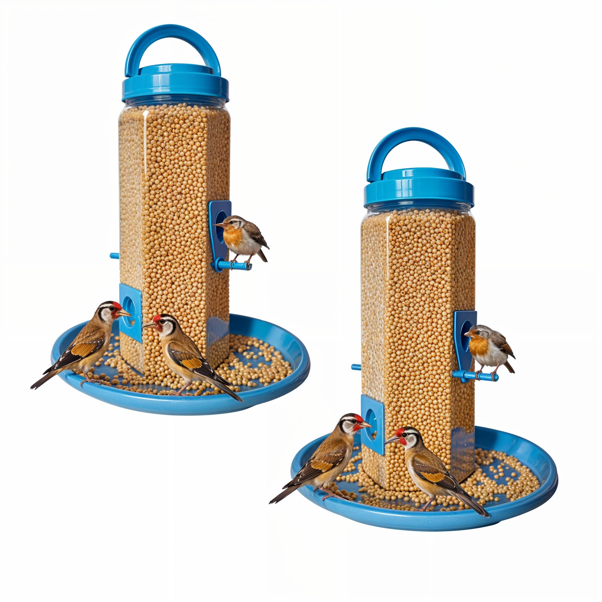 KBV Bird Feeder 4 Way Hanging Bird Feeder for Sparrow, Finches, Budgies, Indian Munias, Parrot for Home, Balcony, Window, Terrace and Garden (Pack of 2) (Blue) (B0C93G5W5L) Amazon Price History, Amazon Price Tracker