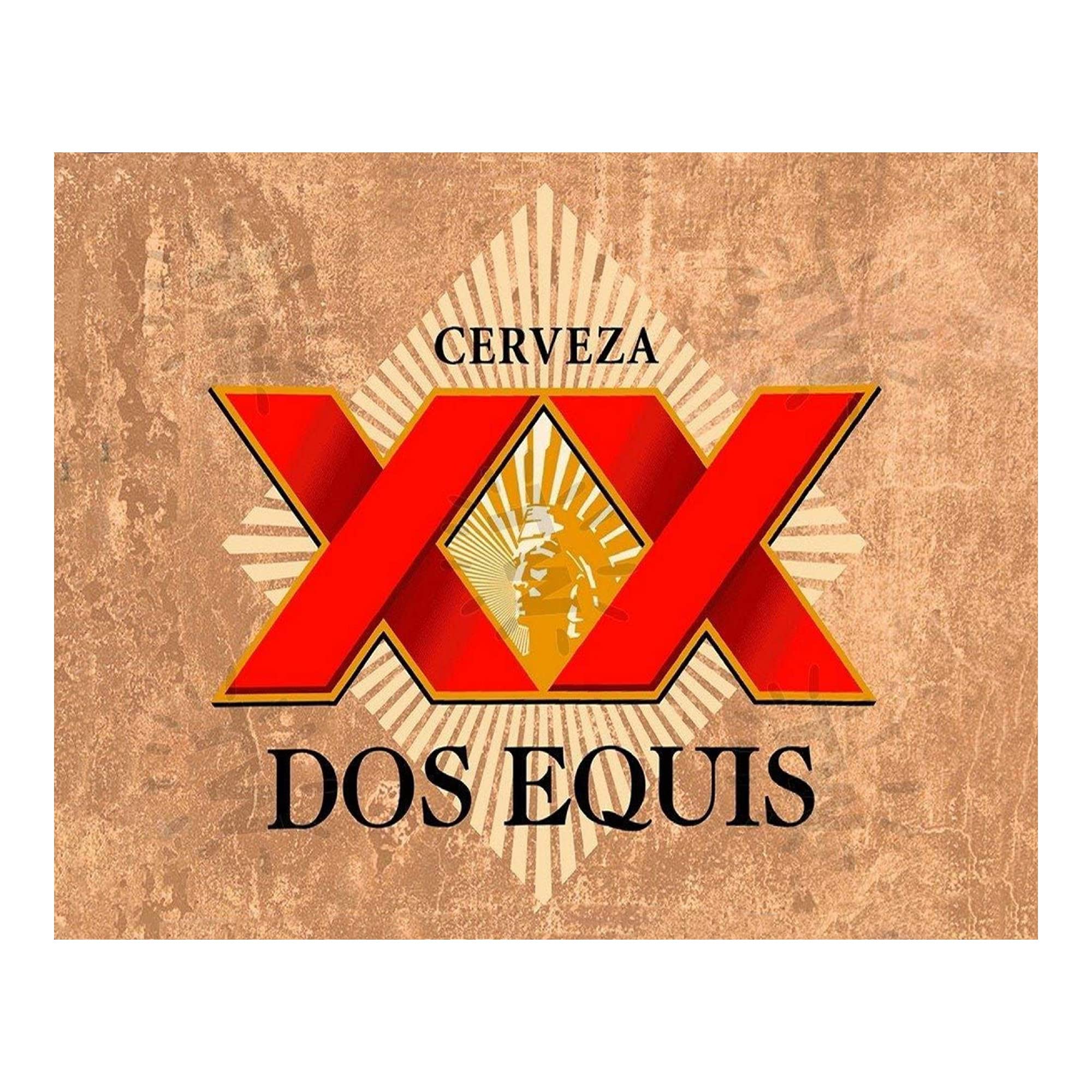 "Dos Equis XX Beer" Bar Wall Art Print – 10x8" Mexican Cerveza Aesthetic For Home Decor, Man Cave Decor, Garage Decor, Game Room Decor, Dorm Decor. Great Gift Idea. Unframed