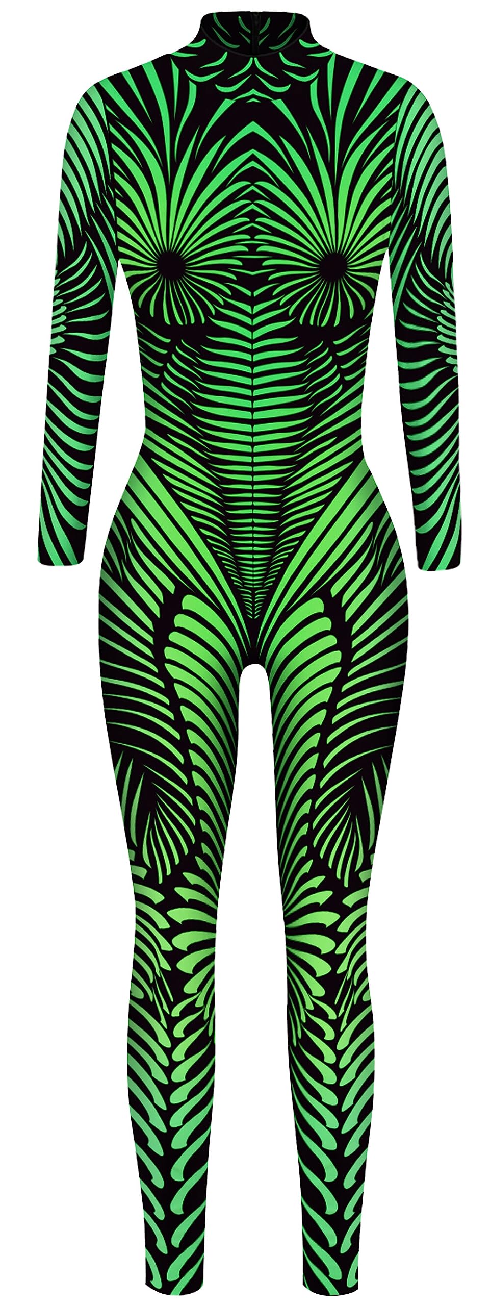 Enterizo de esqueleto para mujer FEOYA con estampado 3D y manga larga 7