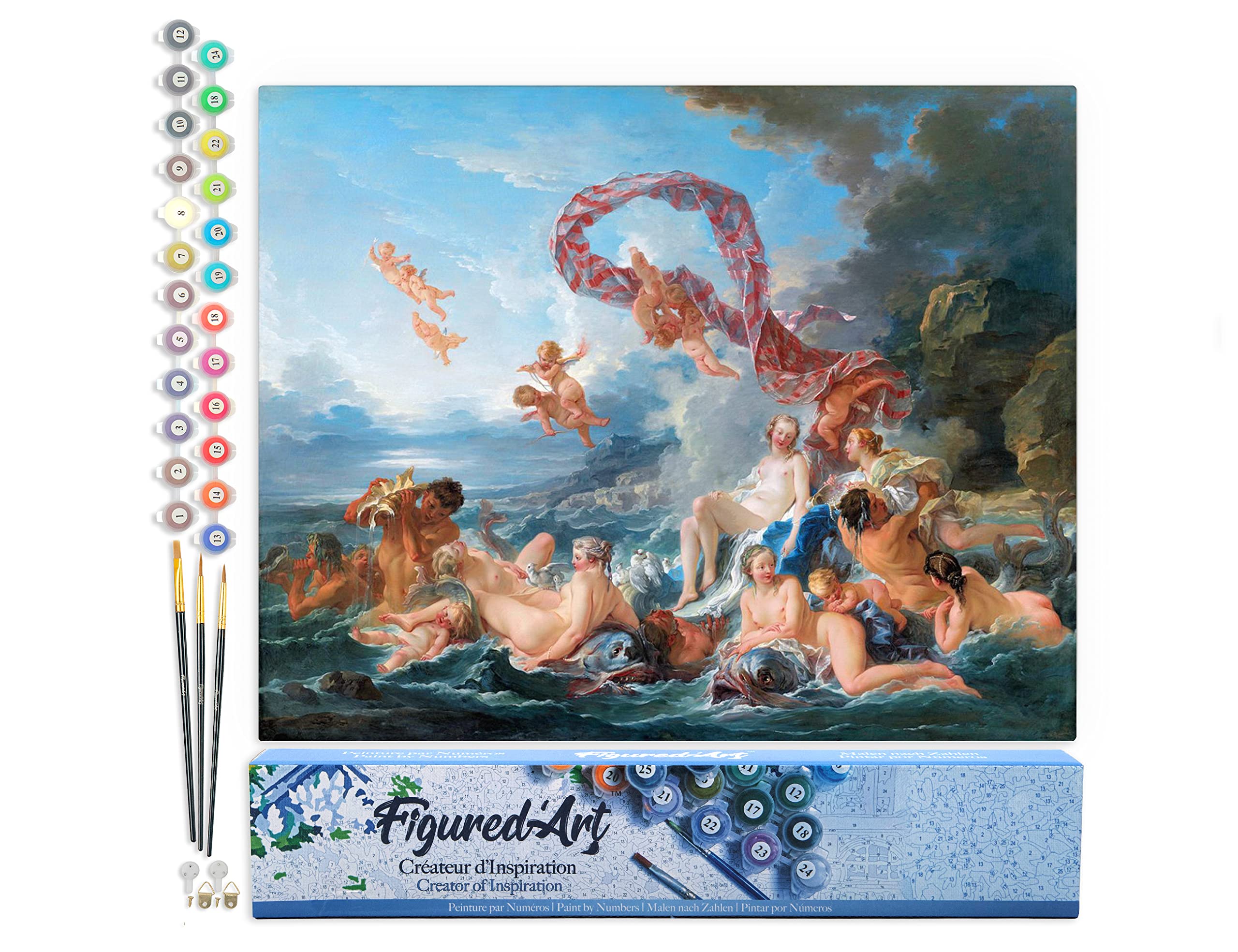 Figured'Art Paint by Numbers for Adults The Triumph of Venus - Francois Boucher 40x50cm - Craft Art Painting DIY Kit Rolled Canvas Without Frame โ image 1