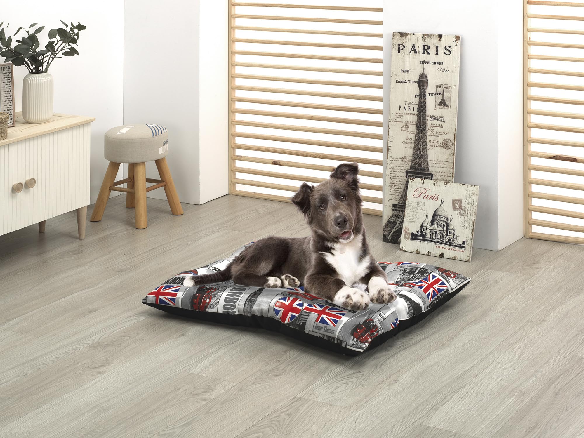 Colchoneta para Perros: Cama Perros Suave y Cómoda, Lavable, Ideal para Descanso y Sueño - Cuna Perro Hecha en España (Gris, 50x50x10)