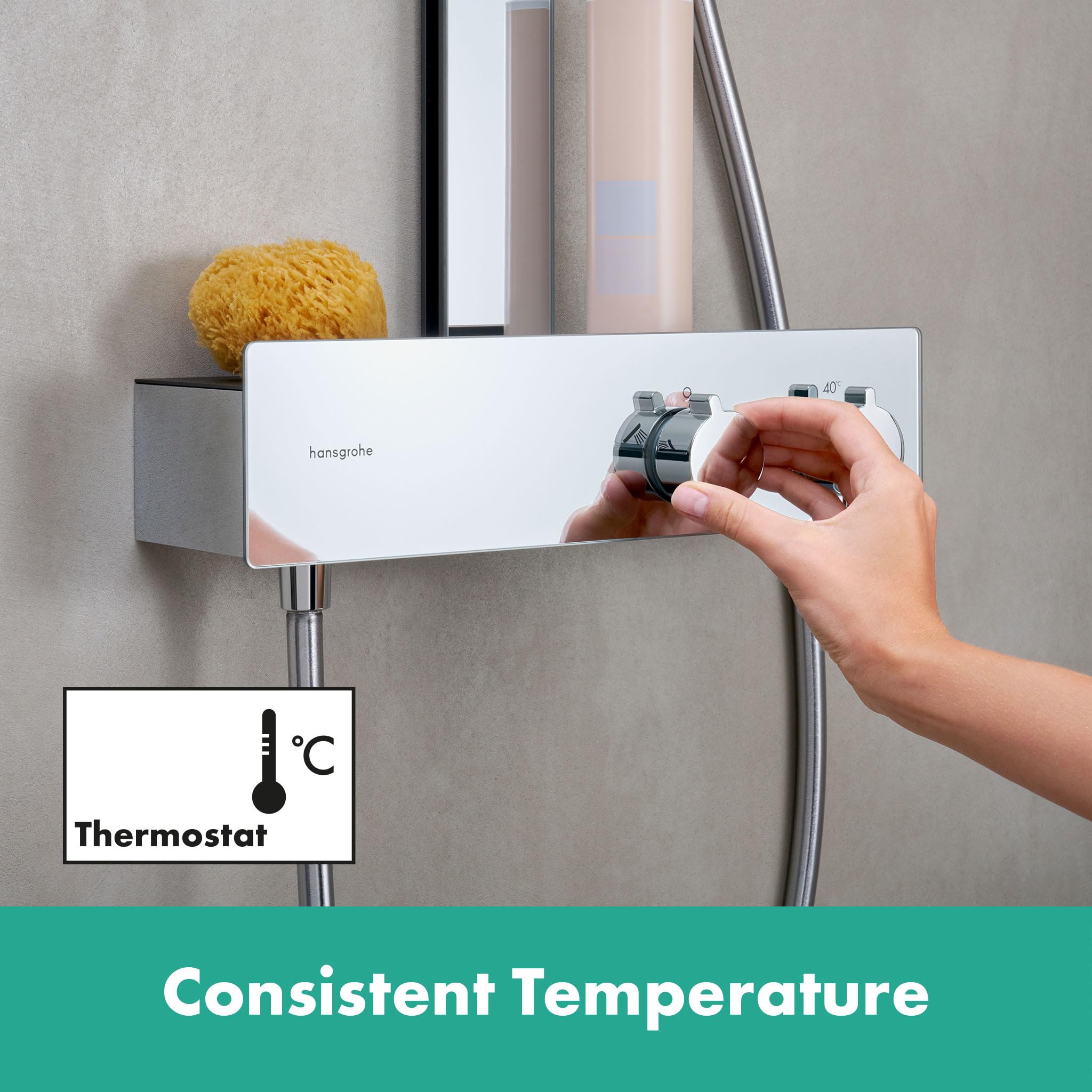 hansgrohe 26853000 Rainfinity Showerpipe 360 1jet mit ShowerTablet 350 Chrom Duschsystem