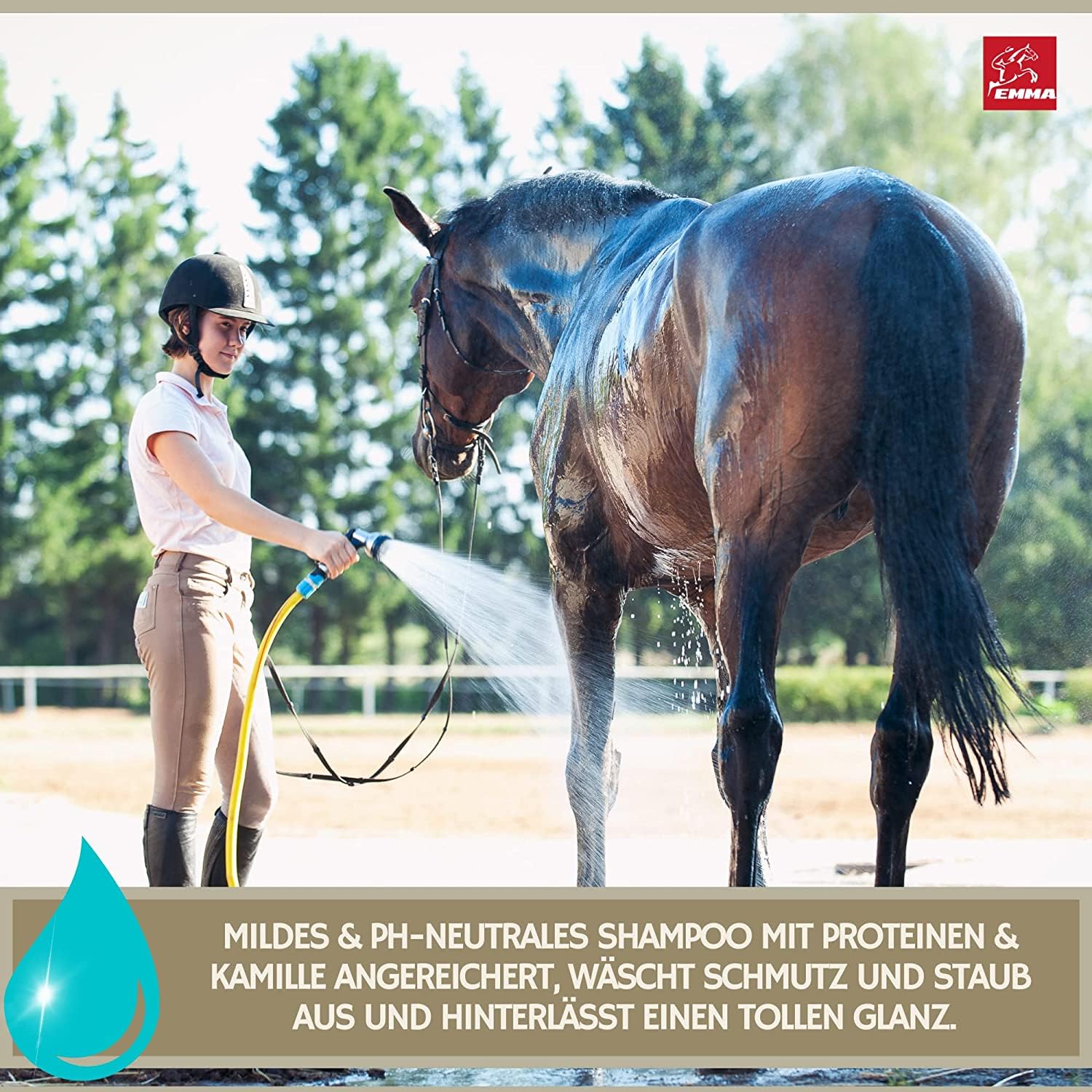 Mähnenspray für Pferde Set 6 Teile mit Mane n Tail Shampoo Sattelseife Leder Huffett Pferde Pferdeleckerlis Schwamm – Pferdepflege Set Kinder – Putzzeug Pferdepflege Pony – Pferde Mädchen Geschenk