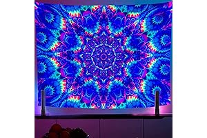 OSVINO Trippy Tapestry Glow in Dark, Black Light Mandala Tapestry