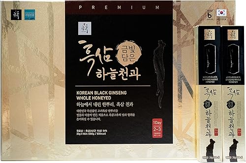 GeumHeuk Ginseng de miel negra coreana de raíz entera de 1.06 oz x 10 paquetes (10.58 oz) - Ginseng de calidad premium