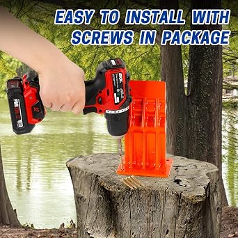 Manual Log Splitter,High Visibility Splitting Base, Safe and Efficient Firewood Log Splitter & Kindling Splitter -Cast Iron- Small & Medium Logs, Perfect for Gardening and DIY