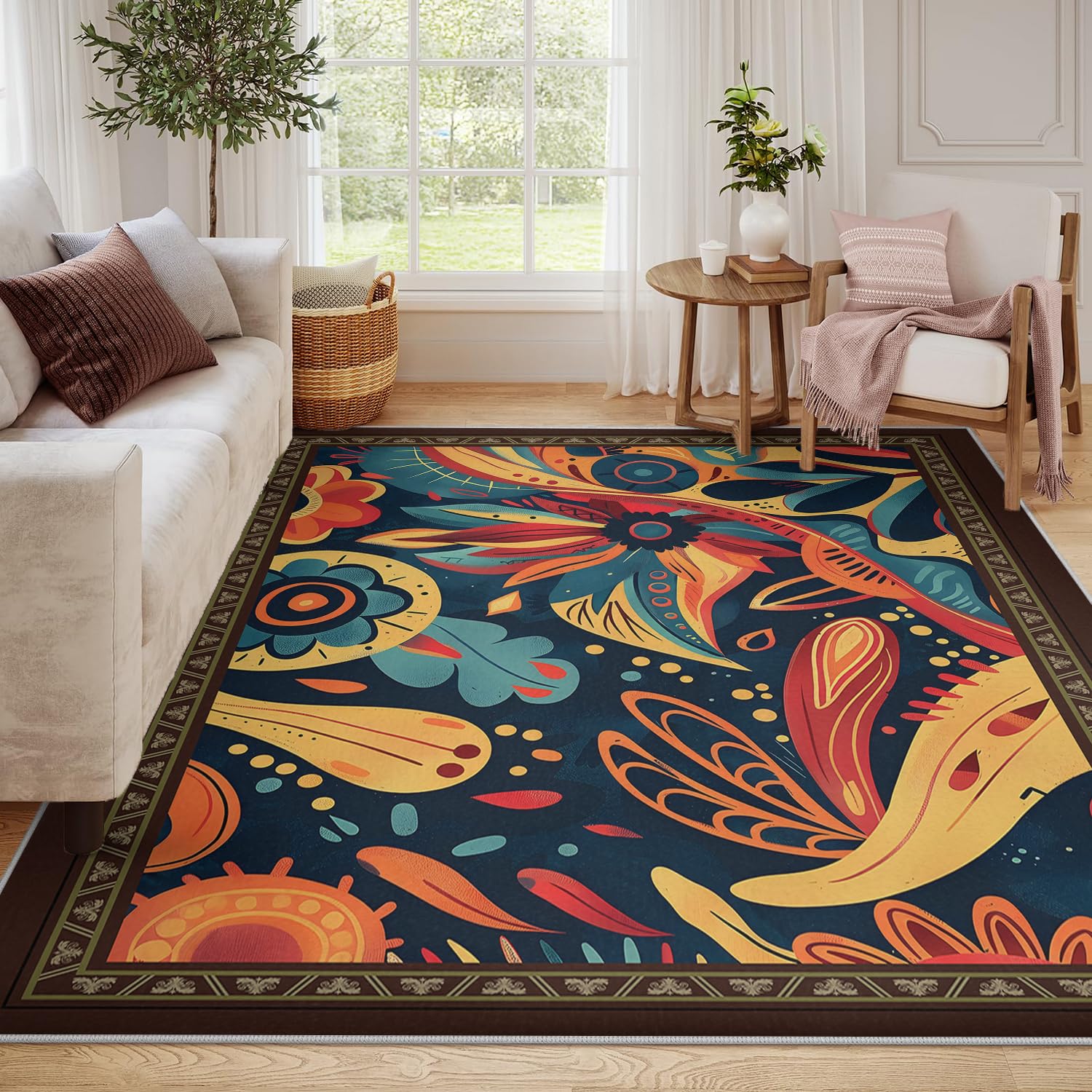 Alfombras Bohemias Lavables 180x270 Alfombra Colorida Dormitorio