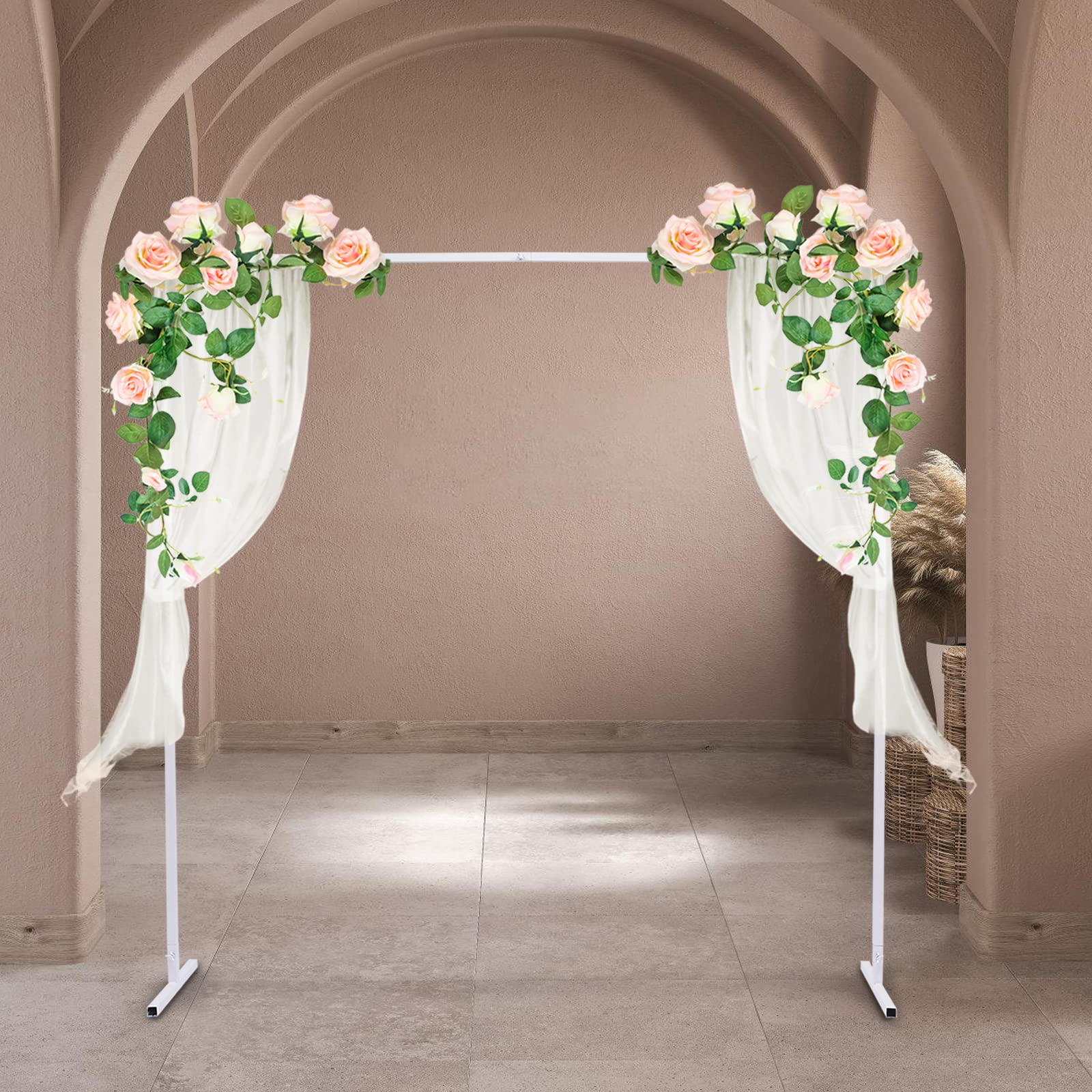 2x2m Wedding Party Backdrop Stand Pipe Kit, Telescopic Curtain Frame, Stainless Steel Party Background Decoration Bracket,Suitable for Wedding Decoration,Birthday Party (Style 5)
