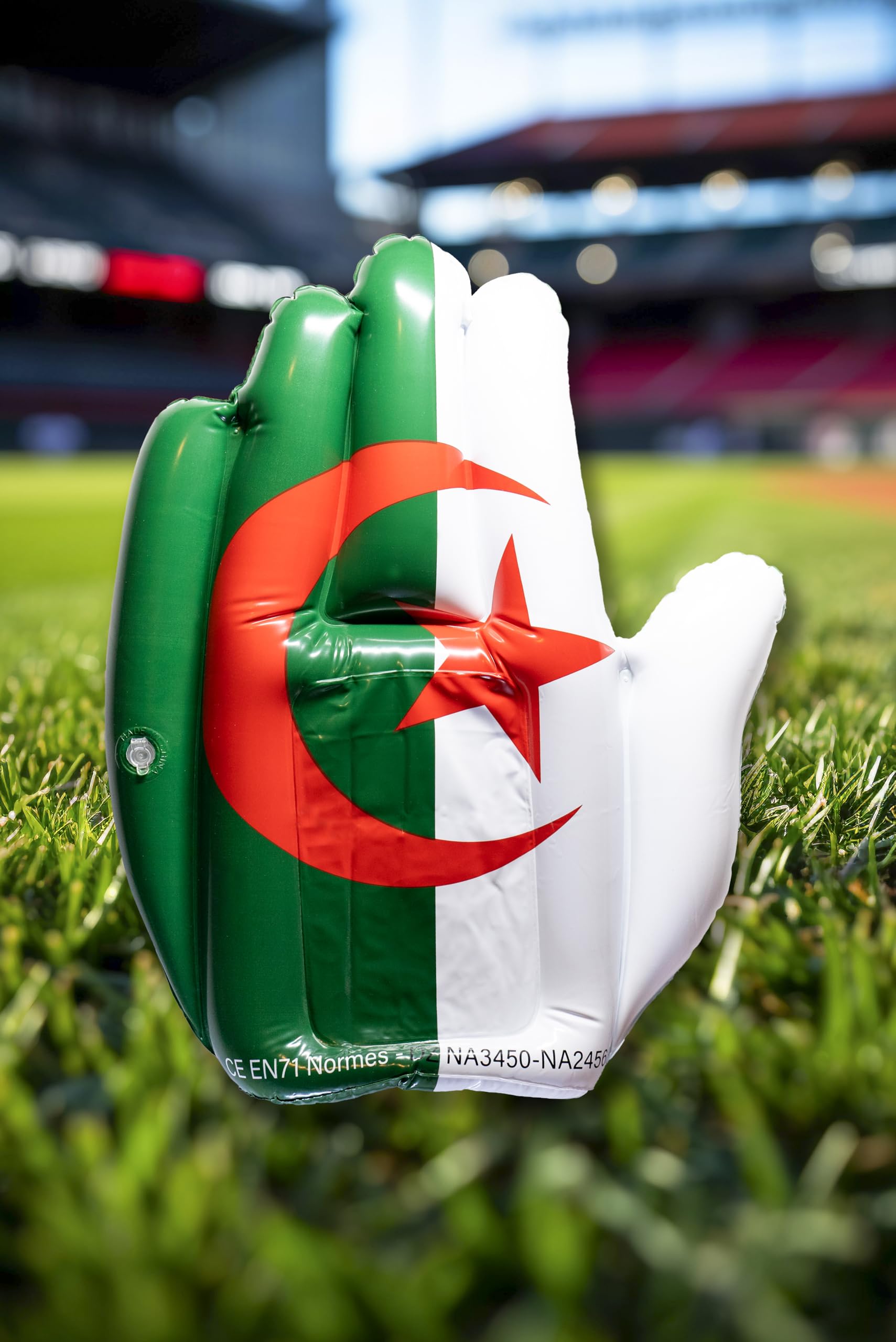 Générique Main Gonflable Algérie – Supporters Football – Taille XXL – Léger, Résistant, Réutilisable – Accessoire de Match, Fans, Coupes & Événements – SupportR