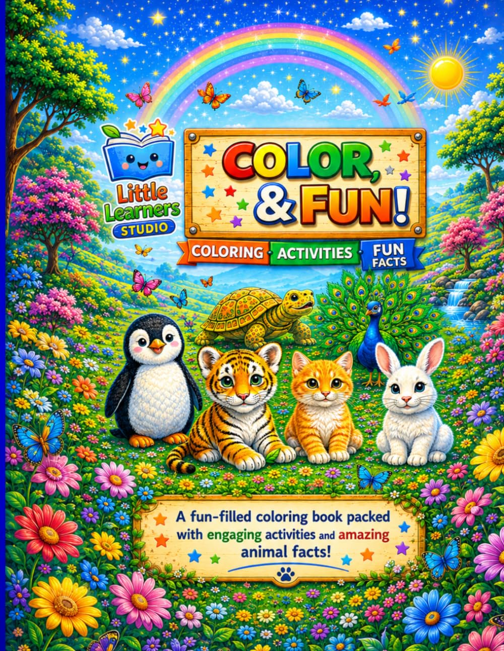 Color & Fun: Animals Activity and Coloring Book for Kids: Fun Activities, Easy Coloring Pages & Amazing Animal Facts for Ages 3–6