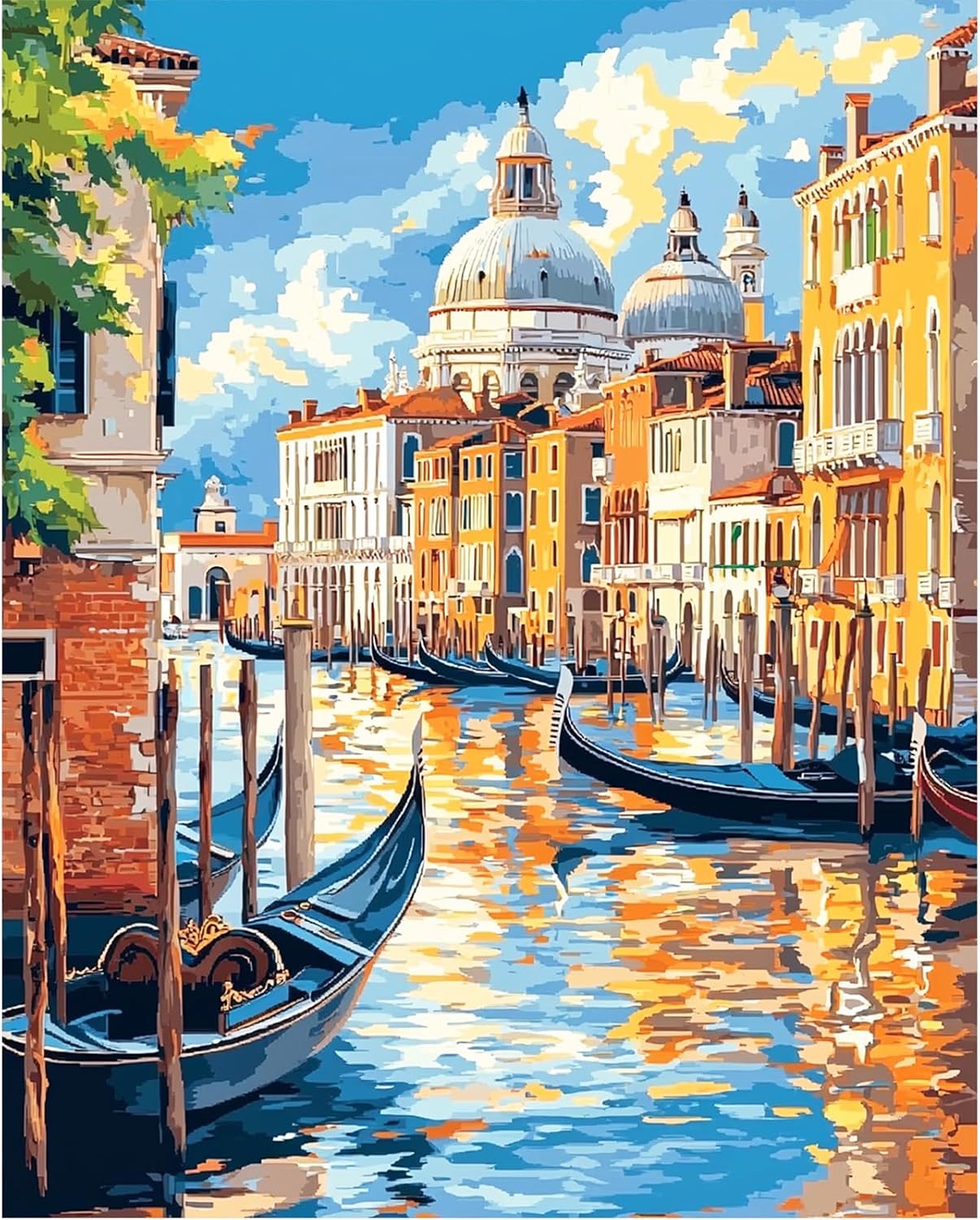 KEYIFA Paint by Numbers Kit for Adults, Venice Paint-by-Number-Kits on Canvas for Beginner Without Framed, River Acrylic Painting Set DIY Art Craft for Home Wall Decor (16x20 Inch)