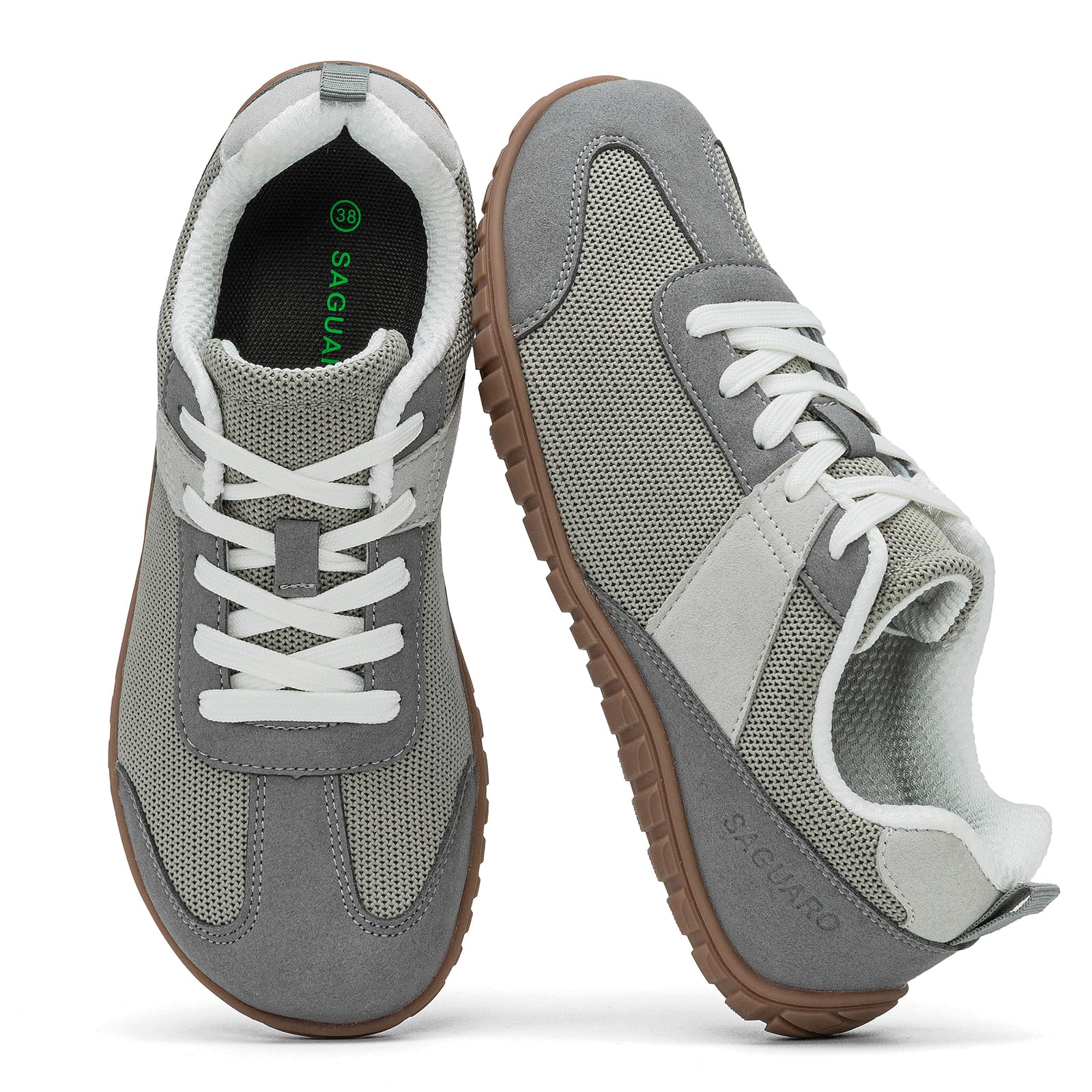 SAGAURO Barfußschuhe Damen Sommer Barfuß-Sneaker Leicht Atmungsaktive mit Breiter Zehenbox & Zero-Drop-Sohle, Gr.35-43