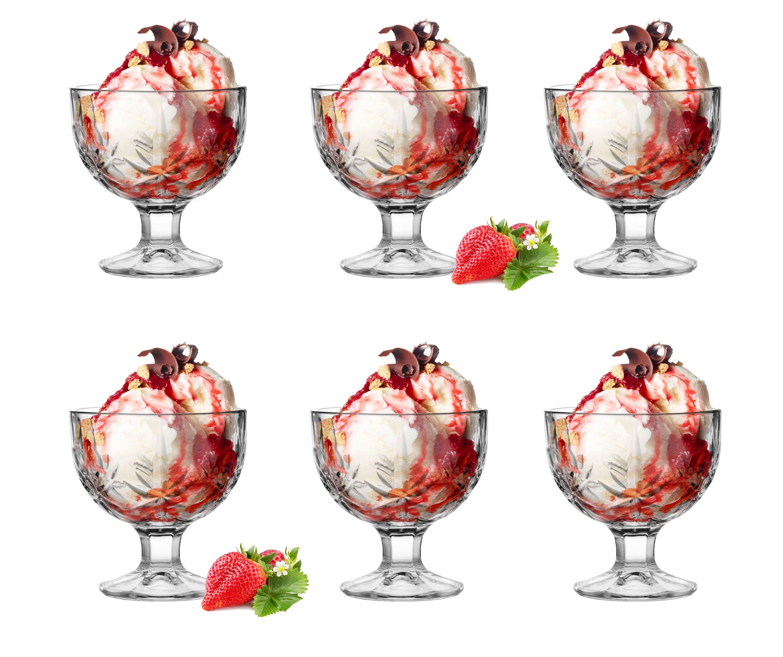 Topkapi 251.207 Sonia - Juego de 6 vasos de cristal para helado (300 ml)
