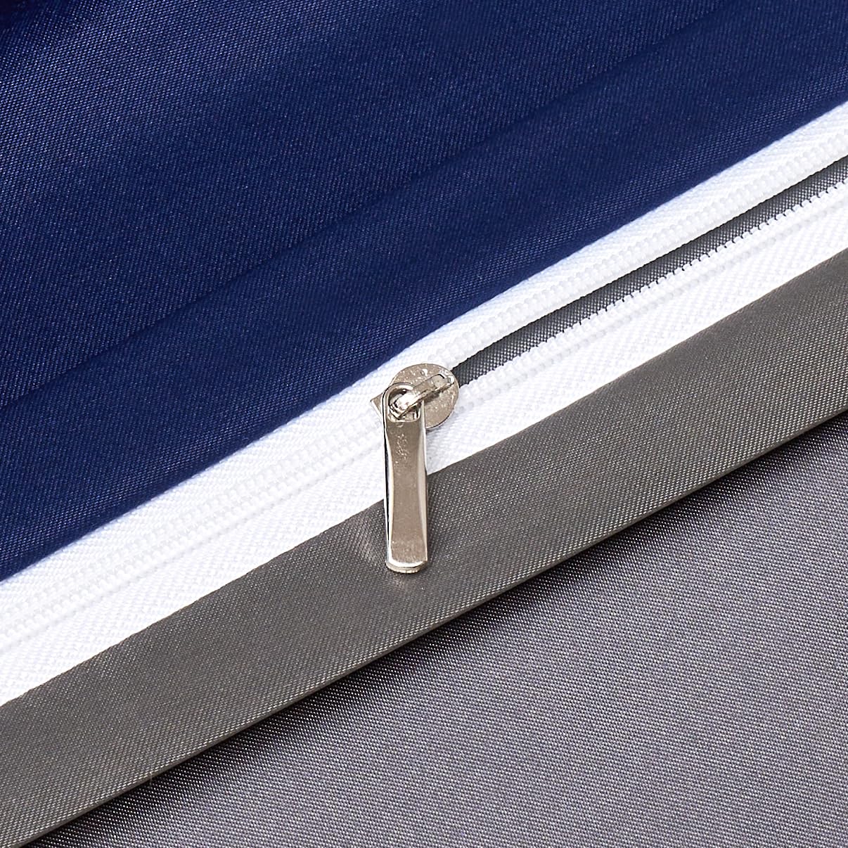 Parure de lit en satin 200x220 Bleu foncé gris Wendebettwäsche Deluxe soie satin lisse brillant doux satin 3 pièces avec fermeture éclair et 2 taies d'oreiller 80x80 cm
