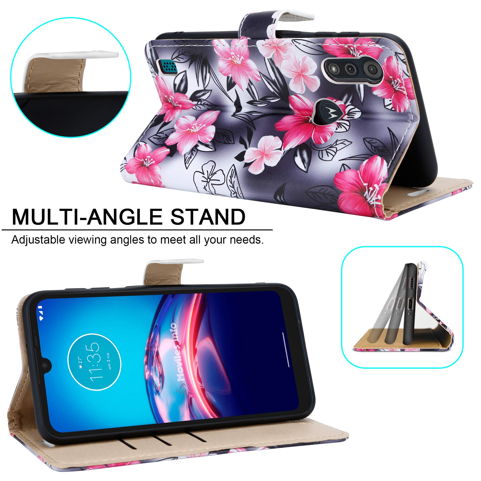 Case For Motorola Moto E7i Power XT2097 Leather Magnet Flip Wallet Phone Cover - Picture 29 of 36