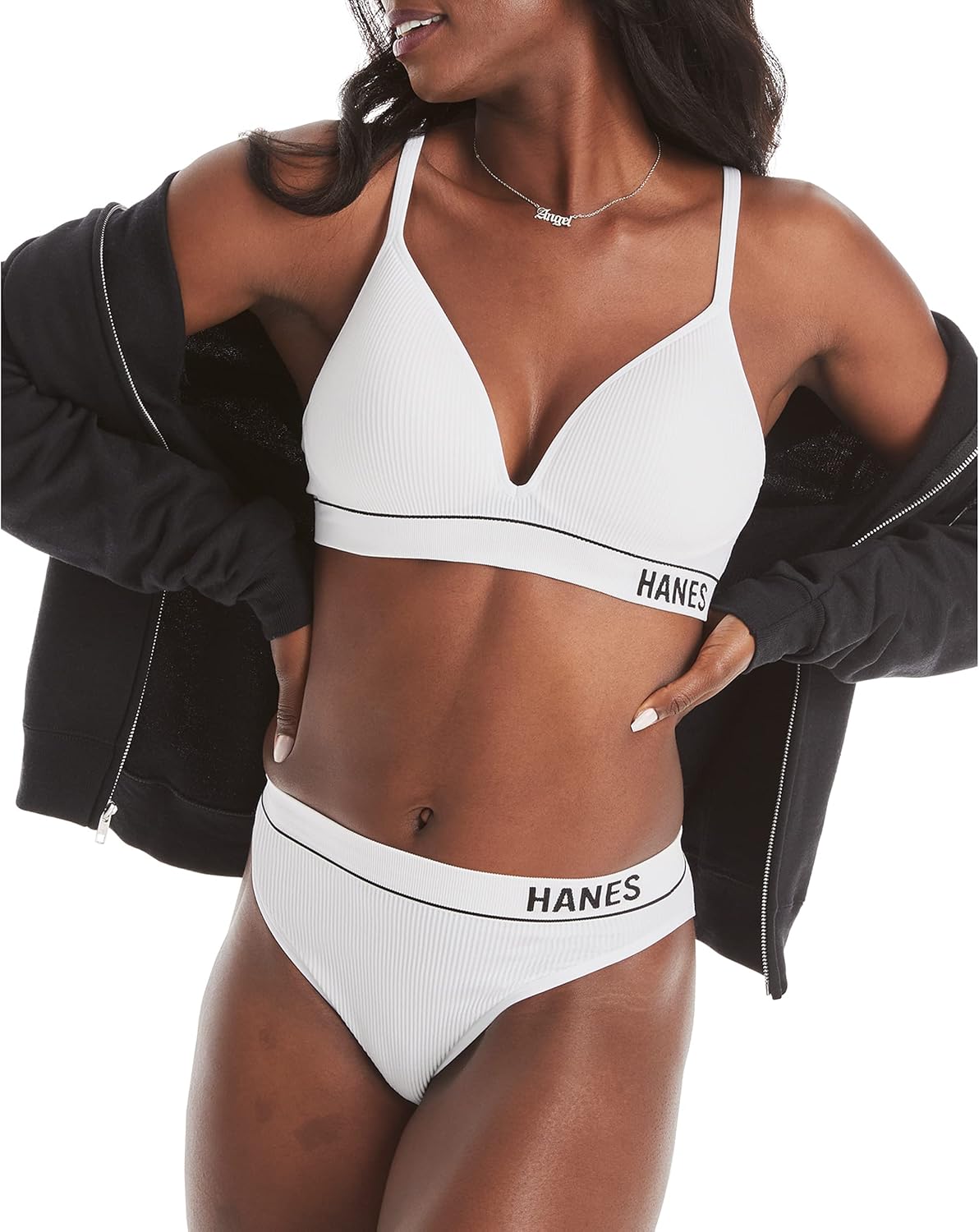 Hanes Women's Originals Seamless Wireless Bra, ComfortFlex Fit, Rib Contour Bra, Full Coverage - Image 7