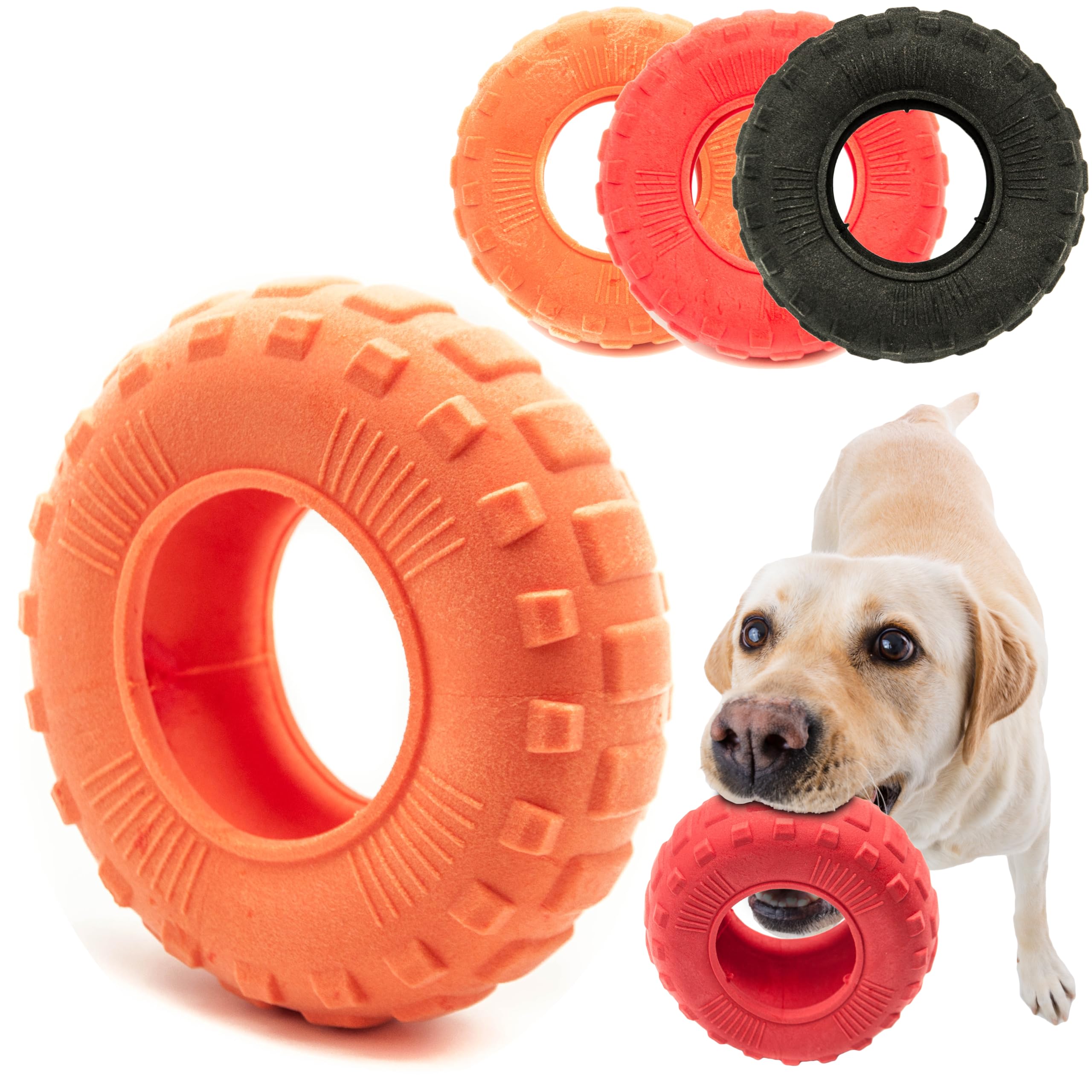 Petopedia 1x 6 Rubber Dog Chew Toys TIRE, Tough Toy TYRE, WHEEL, Interactive, Boredom, Floating, Puppy Teething