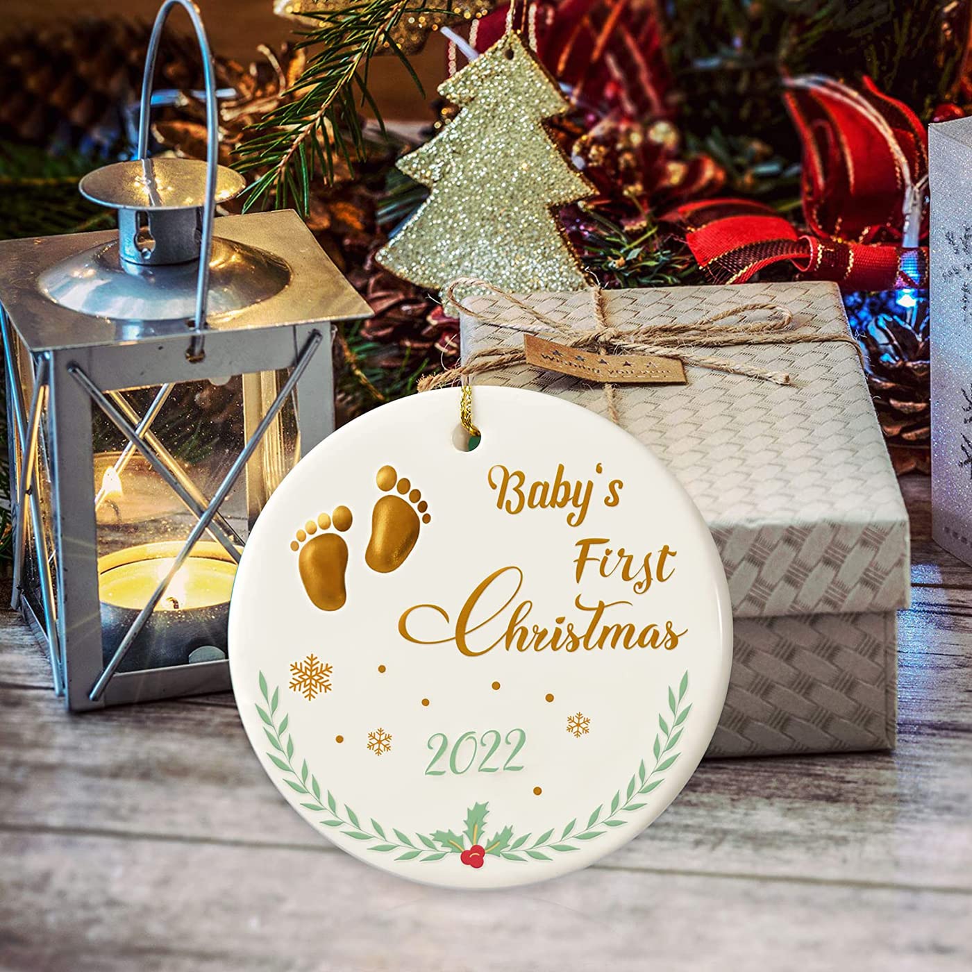 Amazon.co.jp: Baby First Christmas オーナメント ツリー