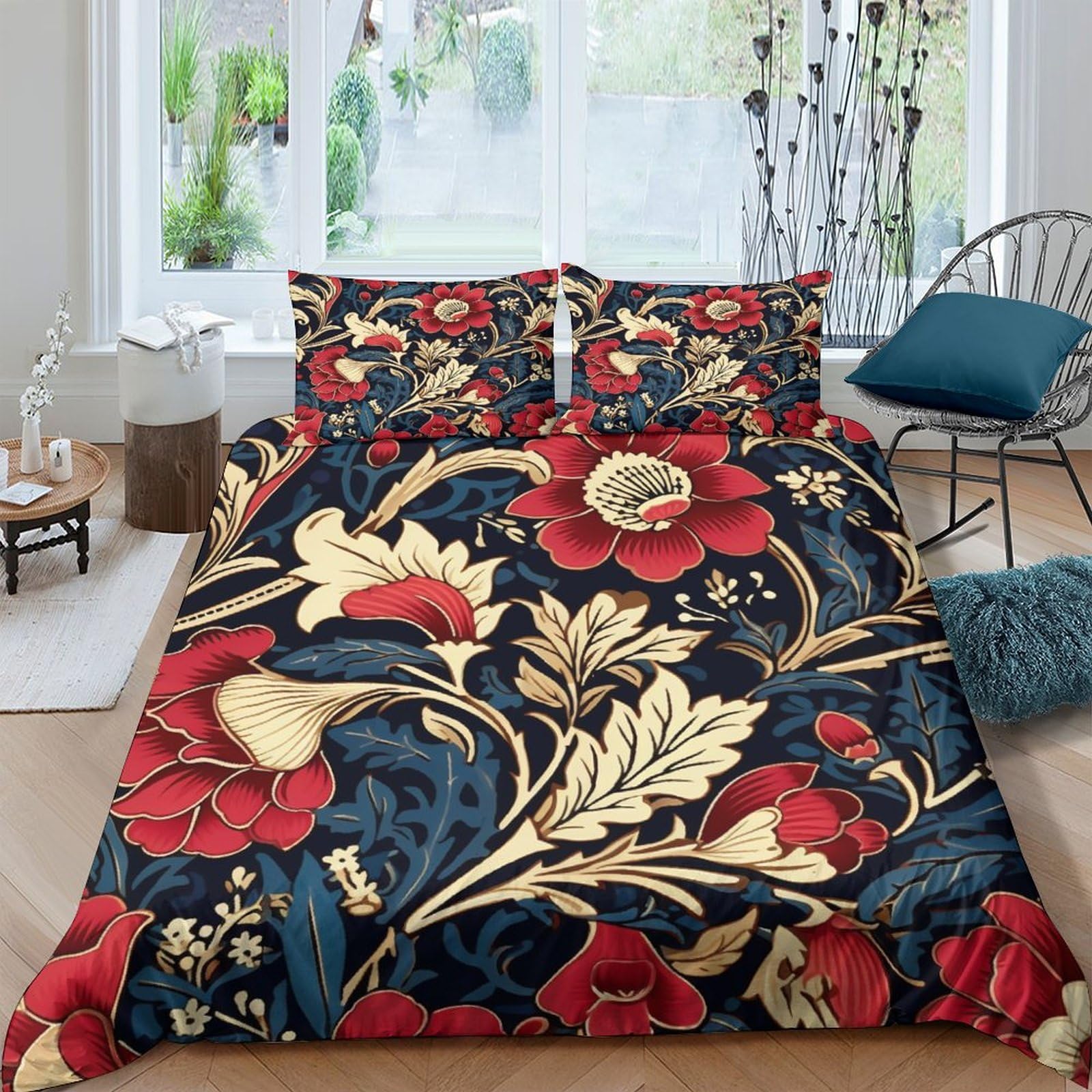 Housse de couette 3D facile d'entretien et ses taies d'oreiller grand lit 220x240